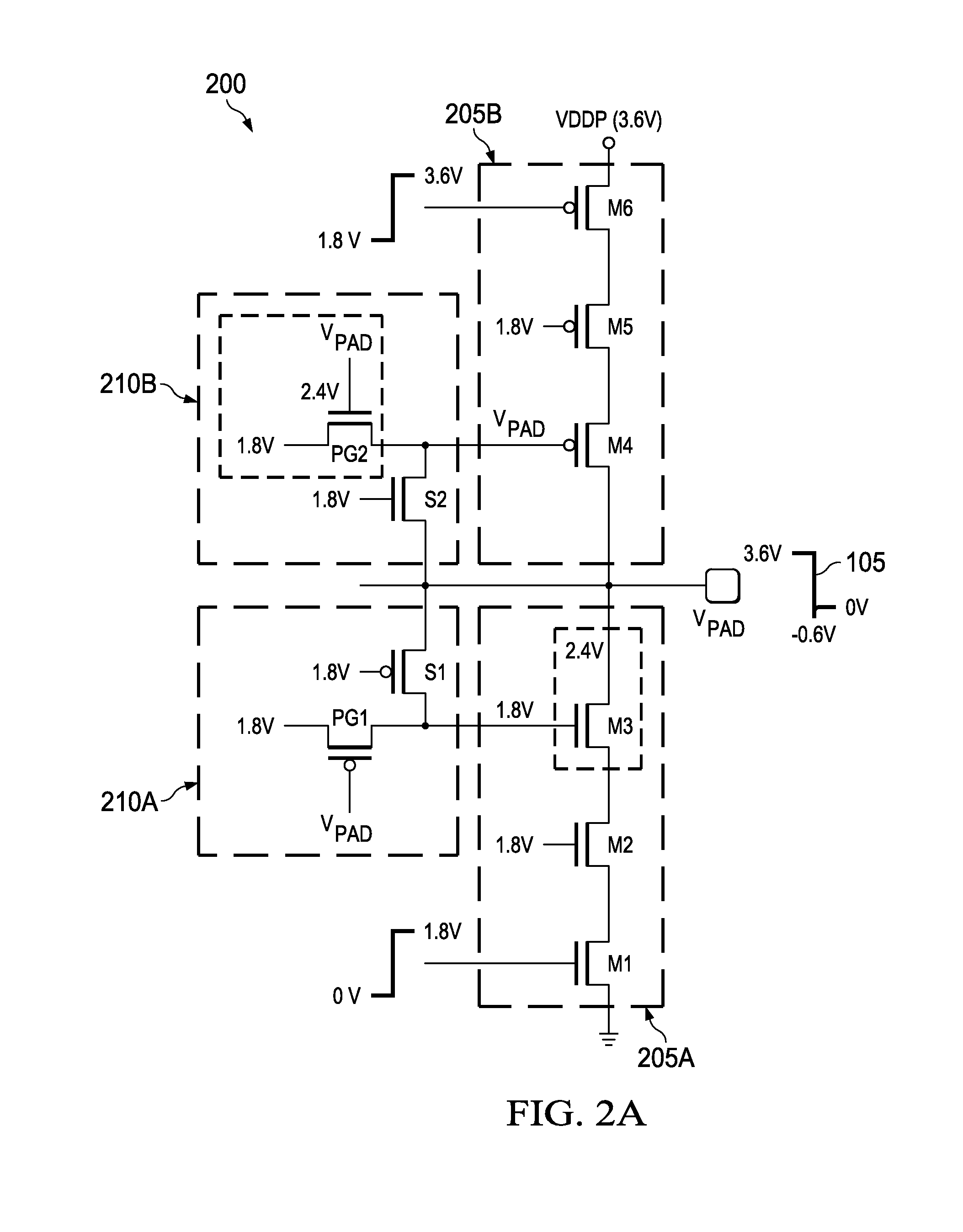 Oxide stress reduction for a cascode stack circuit