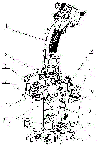 Compact type side rod control device based on man-machine working efficiency