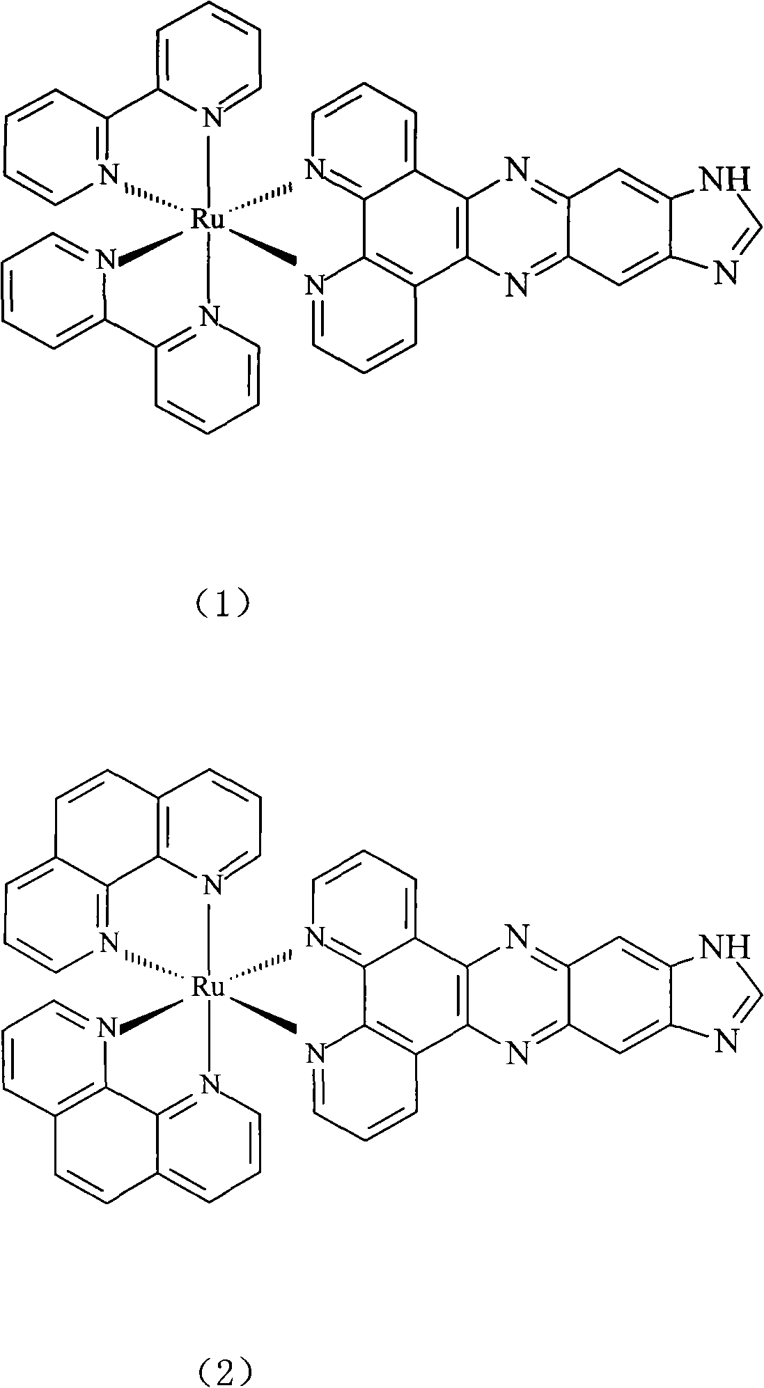 Ruthenium (II)-polypyridine complex, and preparation method and application thereof