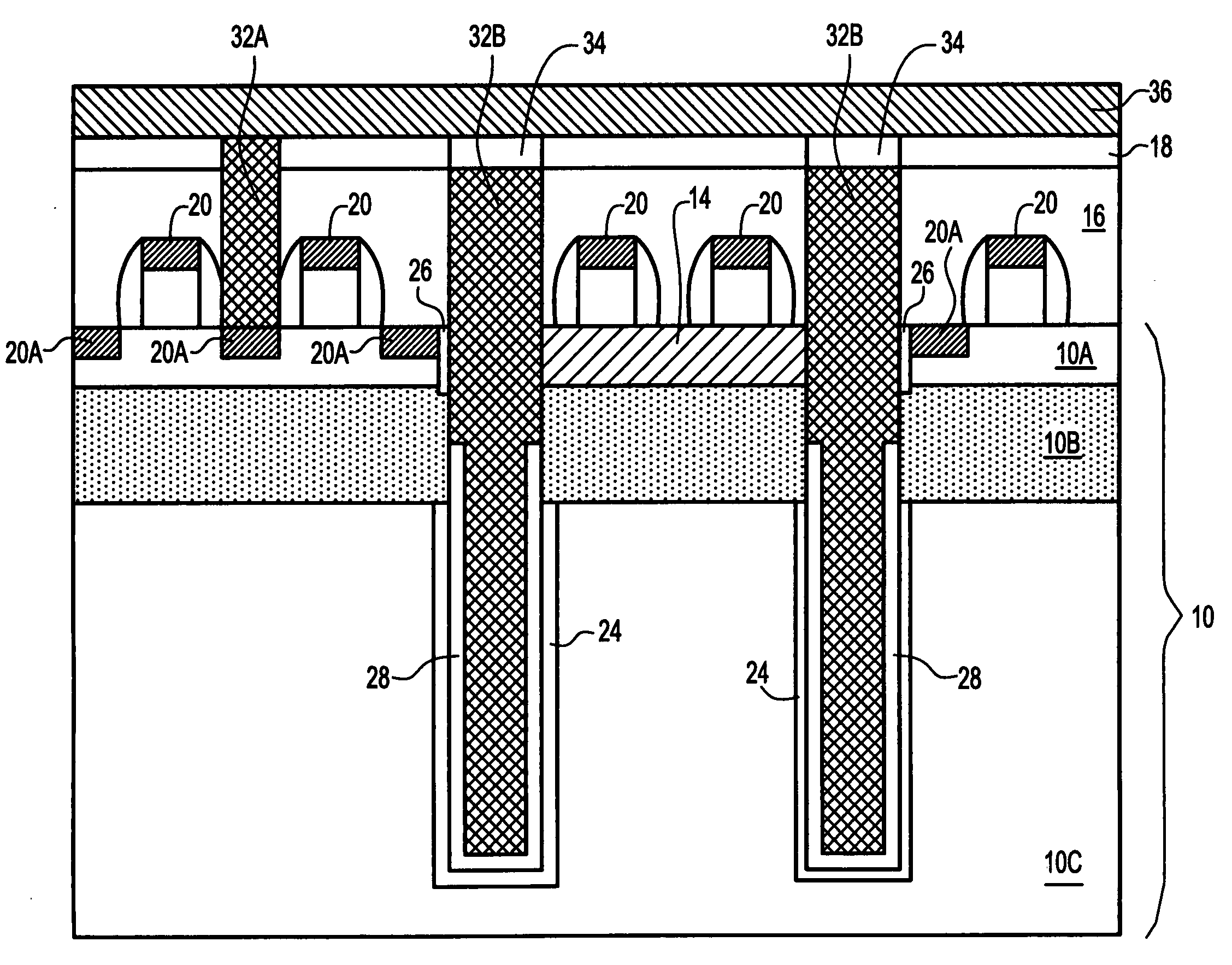 Trench metal-insulator-metal (MIM) capacitors integrated with middle-of-line metal contacts, and method of fabricating same