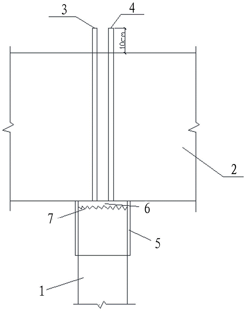 Constructional column top pouring construction method