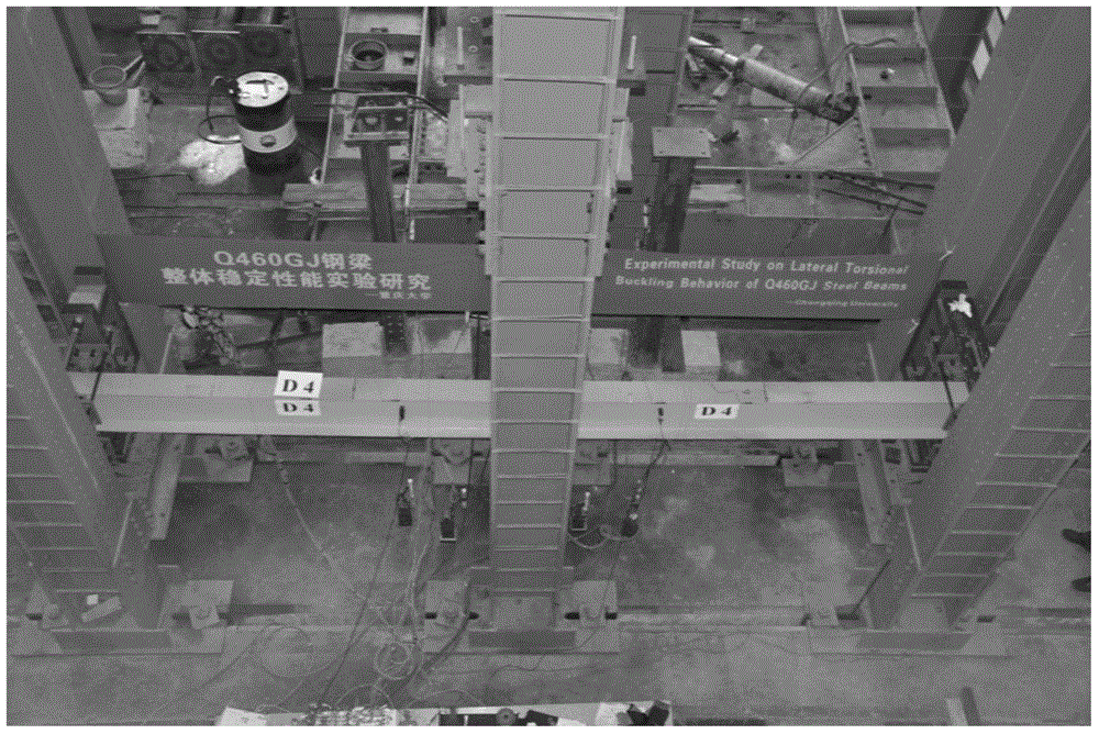 Integral stabilization test loading system of steel beam with lateral constriction under effect of single point loading