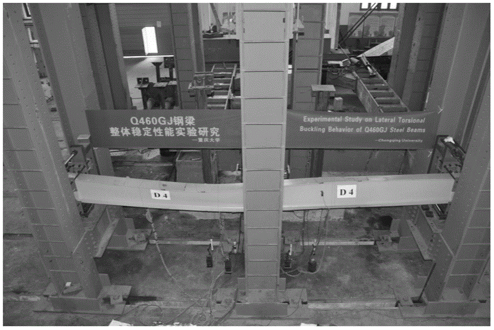 Integral stabilization test loading system of steel beam with lateral constriction under effect of single point loading