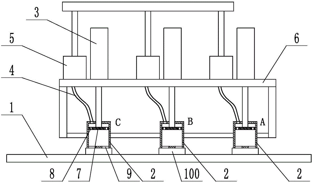 Sectional type grease feeding device