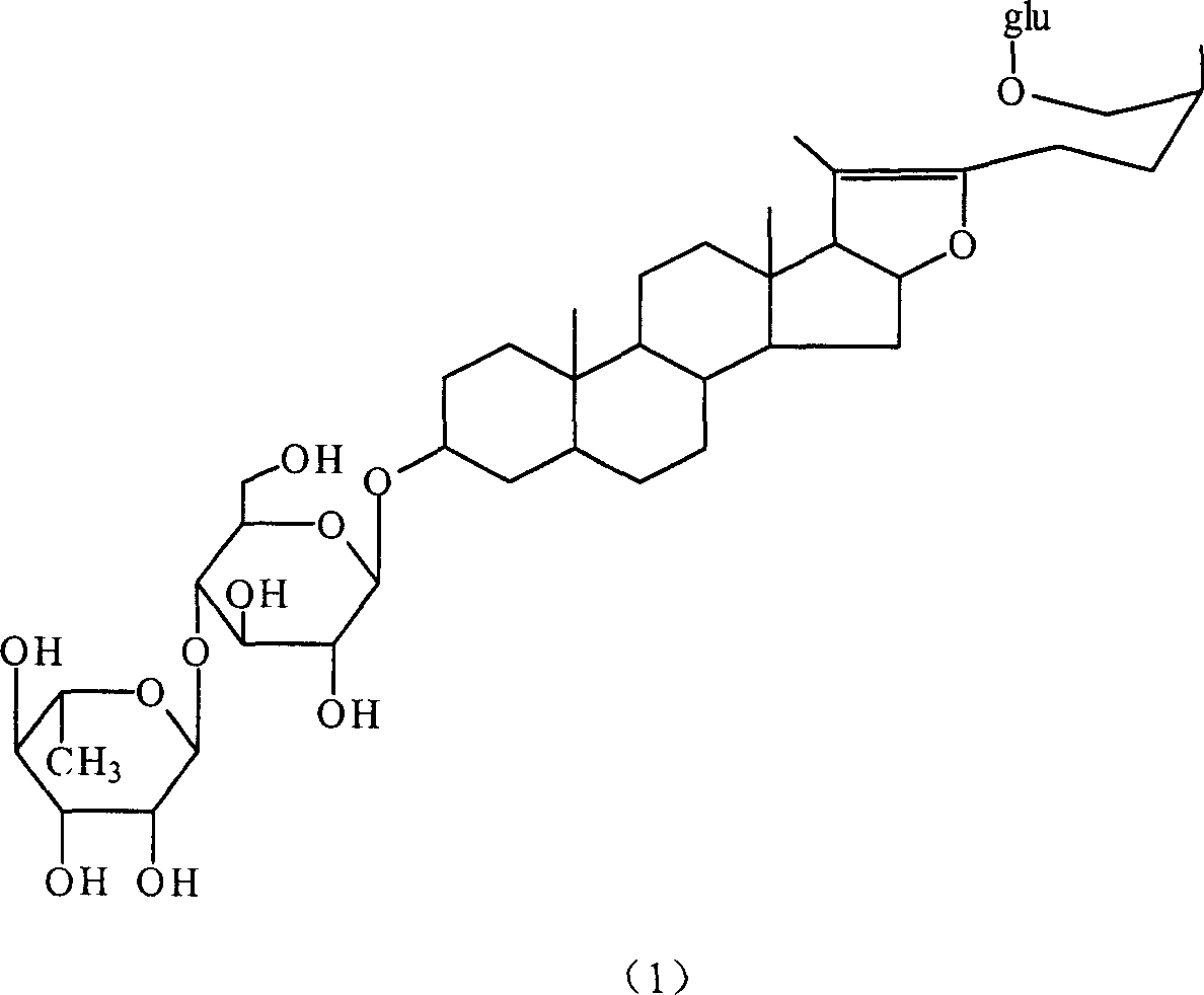 Radix asparagi steroid saponin extract and its preparing process and application