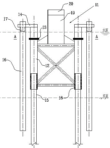 Jacket offshore wind turbine foundation with brackets and construction method thereof