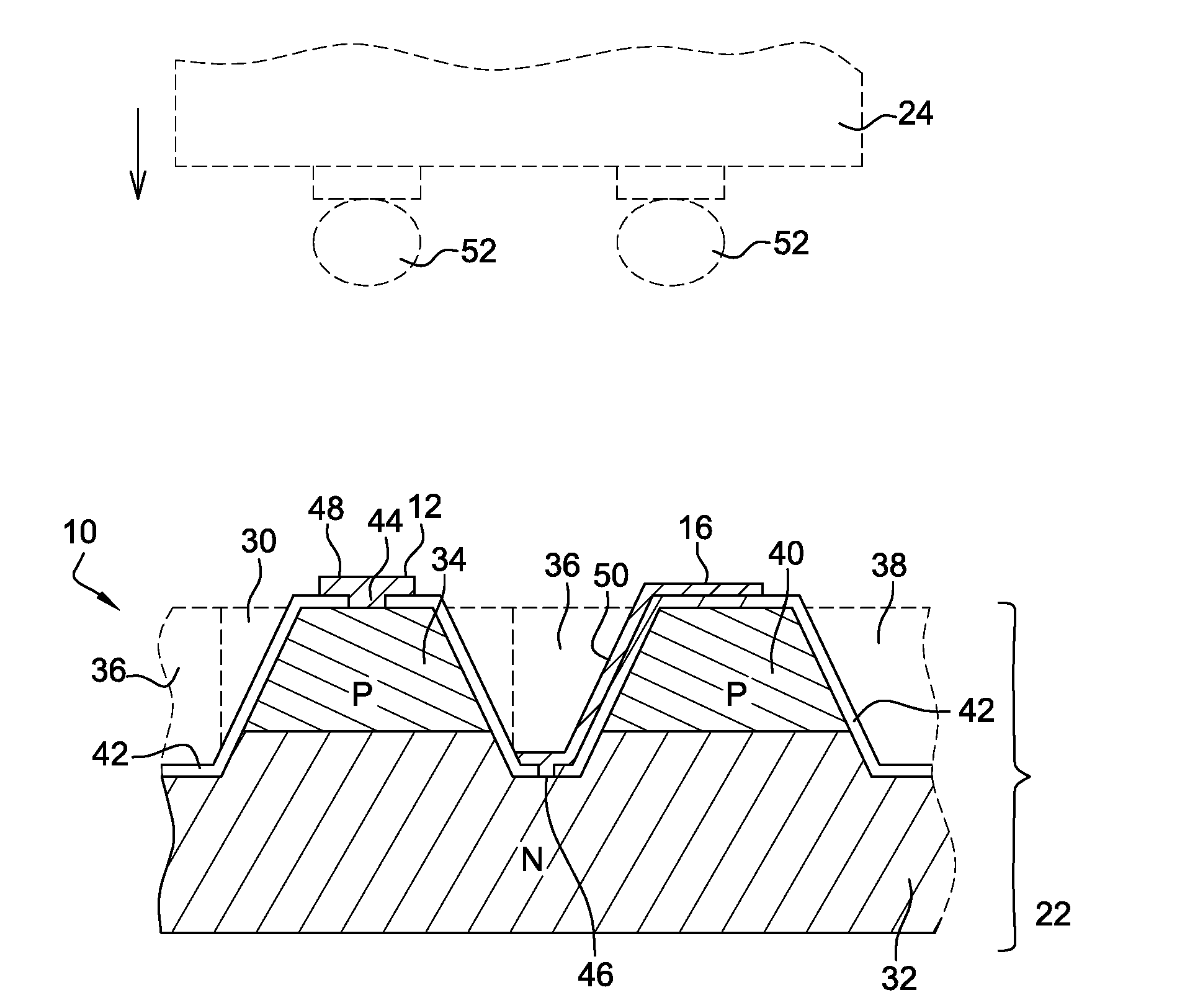 Method of manufacturing a plurality of island-shaped dipoles having self-aligned electrodes