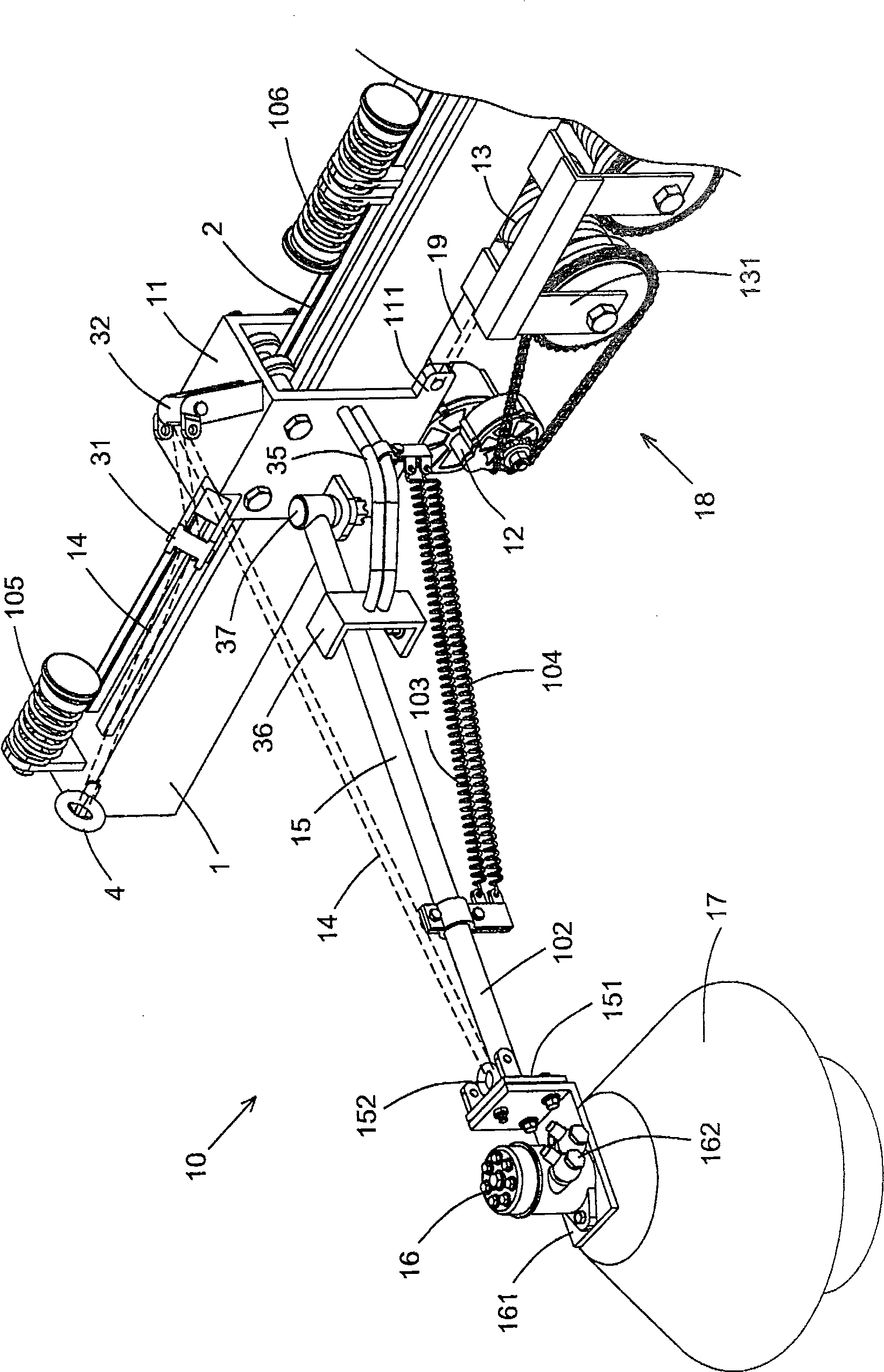 Cleaning device for road edge