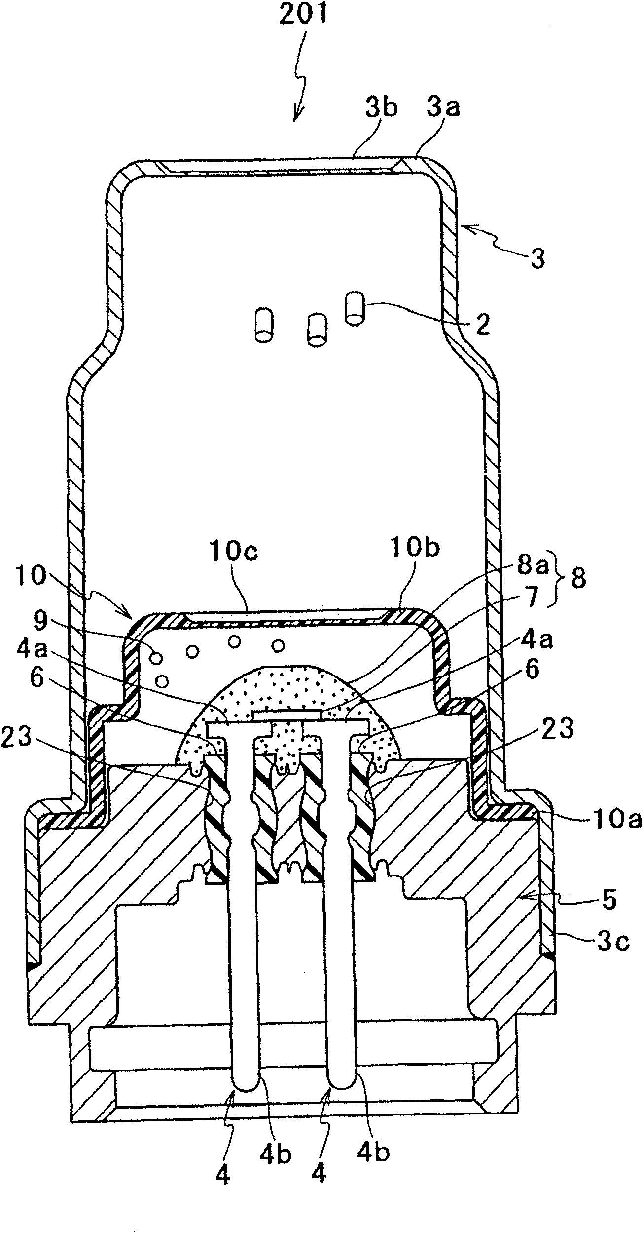 Metal holder with electrode pin, method of manufacturing the metal holder, and gas generator