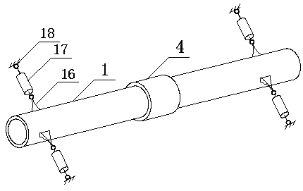 Large-diameter long-distance heat preservation combined pipeline structure and construction method thereof