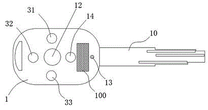 Automobile key with drunk driving detection and negative ion release functions