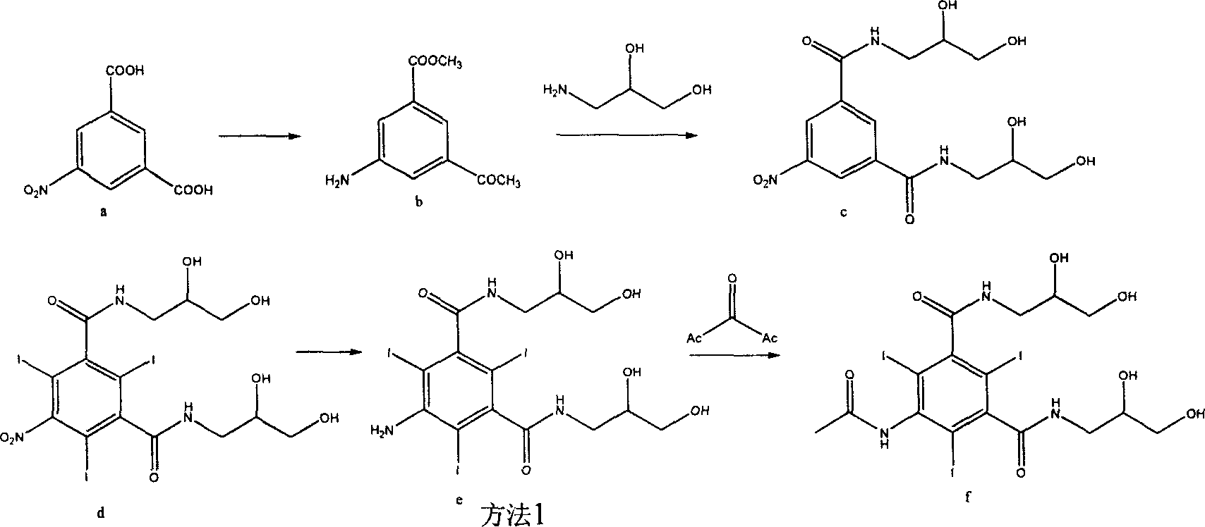 Process for preparing 5-acetamino-N,N'-bis (2,3-dihydroxypropyl)-2,4,6-tri-iodo isophthalamide