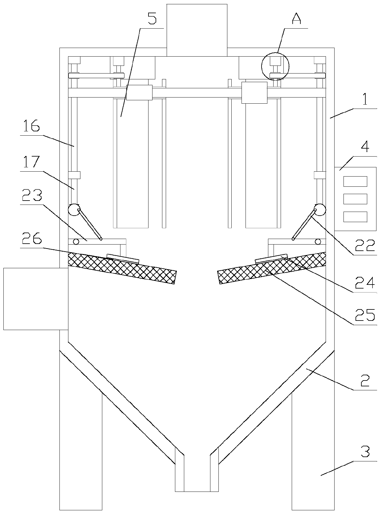 Bag-type dust collector with anti-blocking function for waste gas treatment