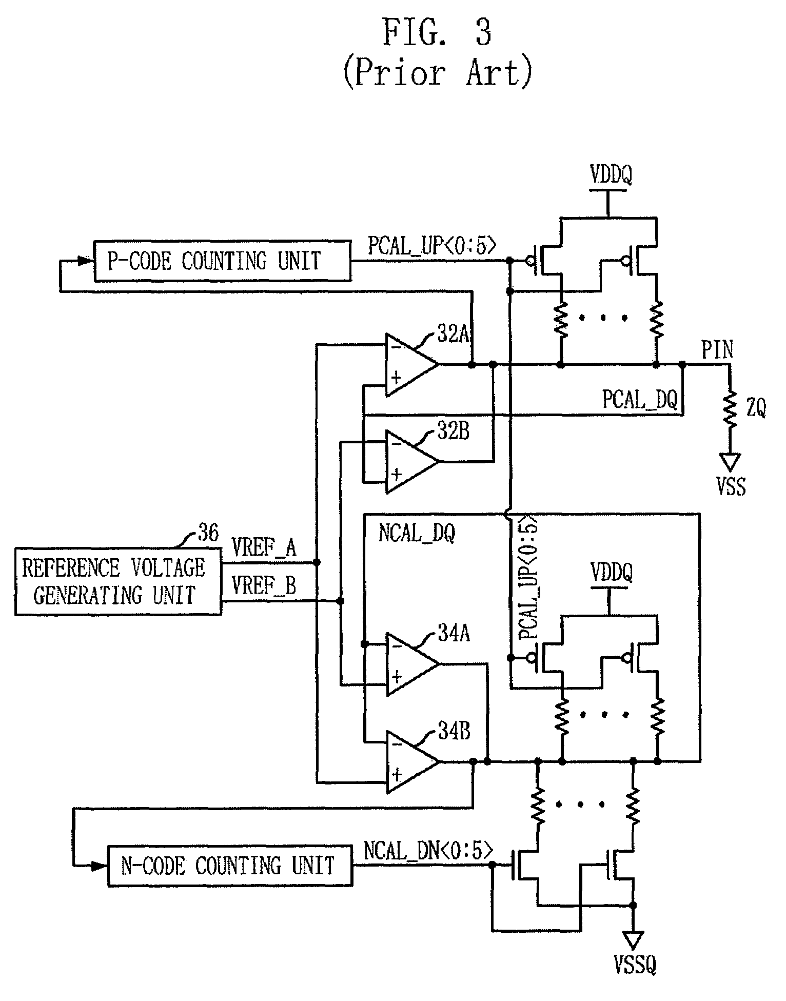 Semiconductor memory device with ZQ calibration circuit