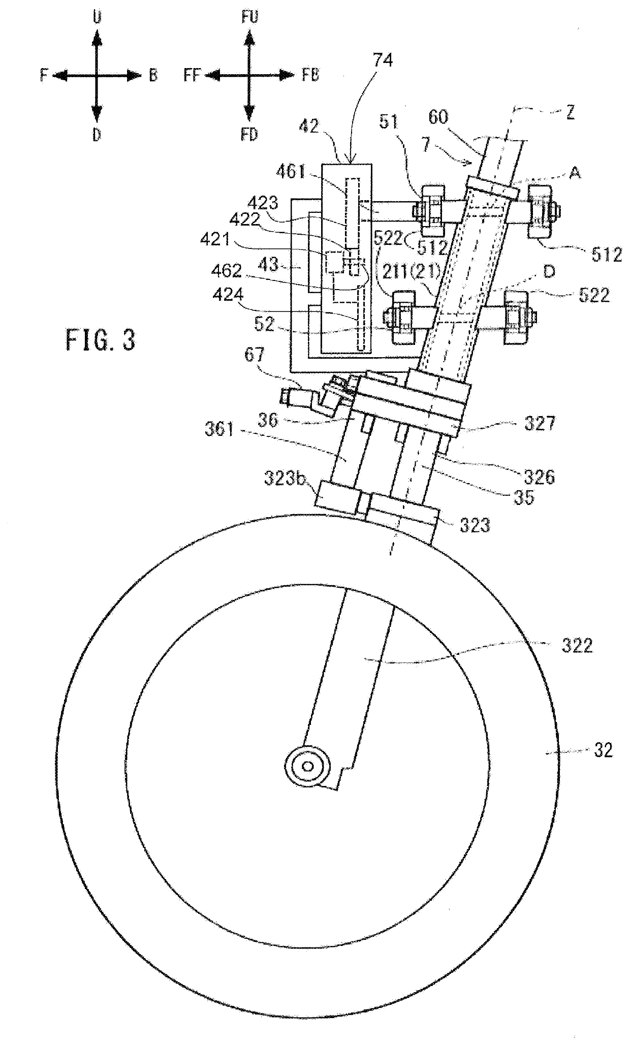 Two front wheel reverse steering leaning vehicle