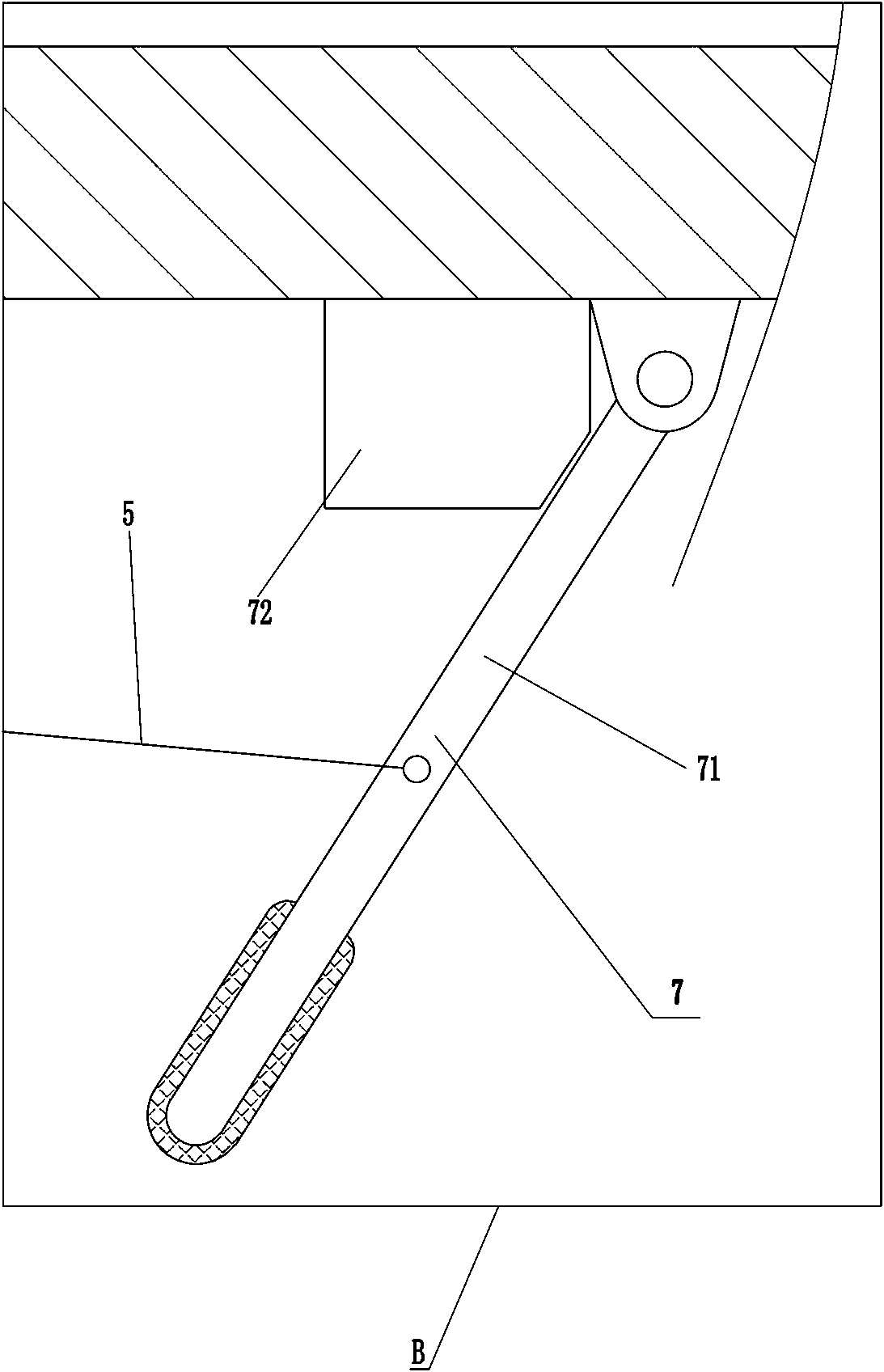 Upturning type rear plate long-distance safety locking device for mine car carriage