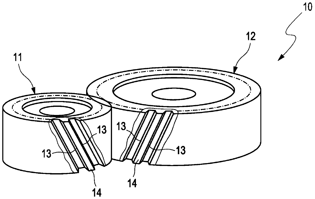 Assembly and method for acoustically influencing toothed wheels