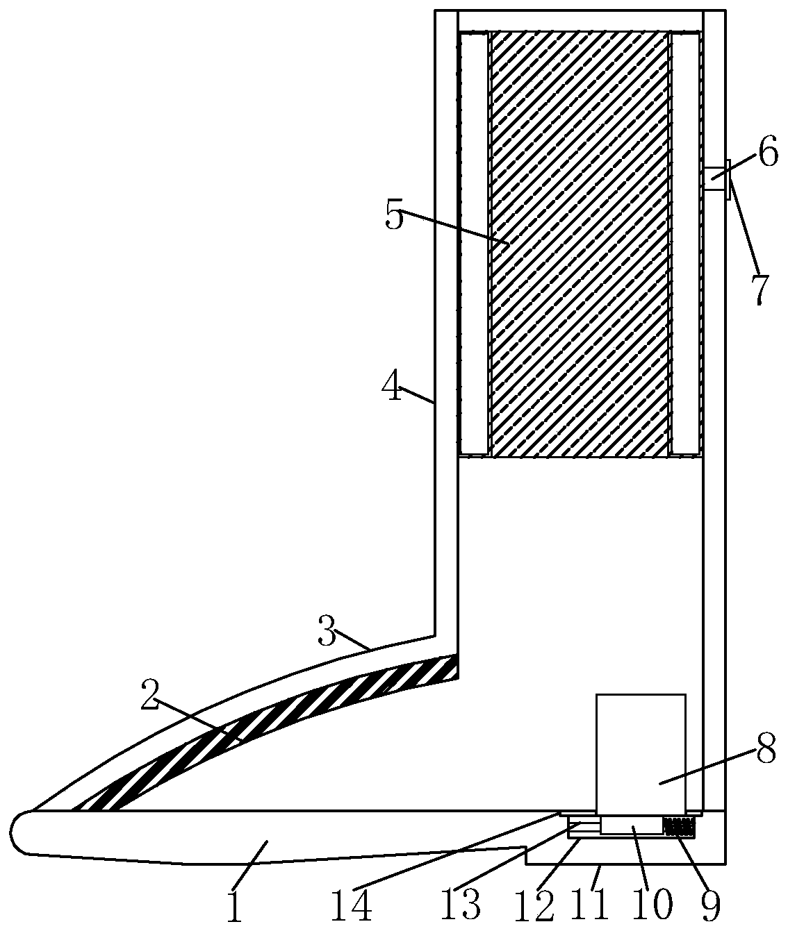 Leather boot with internal fixing mechanism