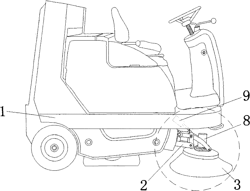 Sweeper capable of automatically adjusting height of sweeping brush