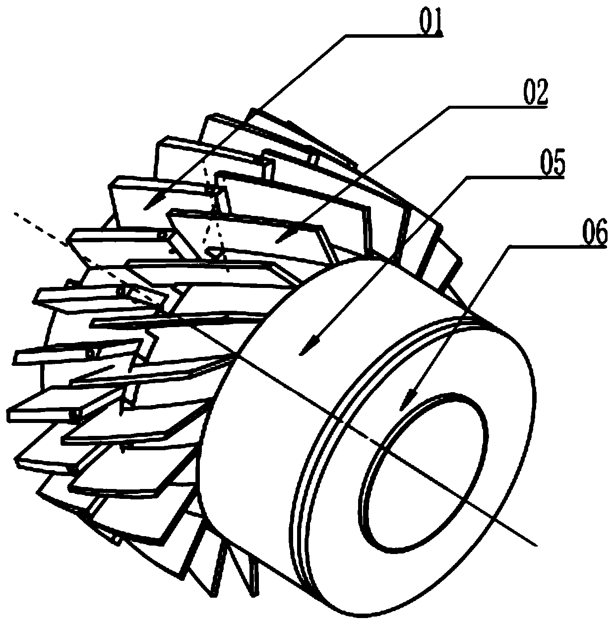 A low-emission combustor head with an axial swirl pre-diaphragm plate matching blade injection structure in the main combustion stage