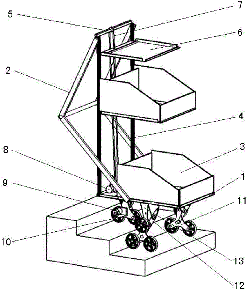 Power-assisted handcart capable of automatically climbing stairs and rising and falling