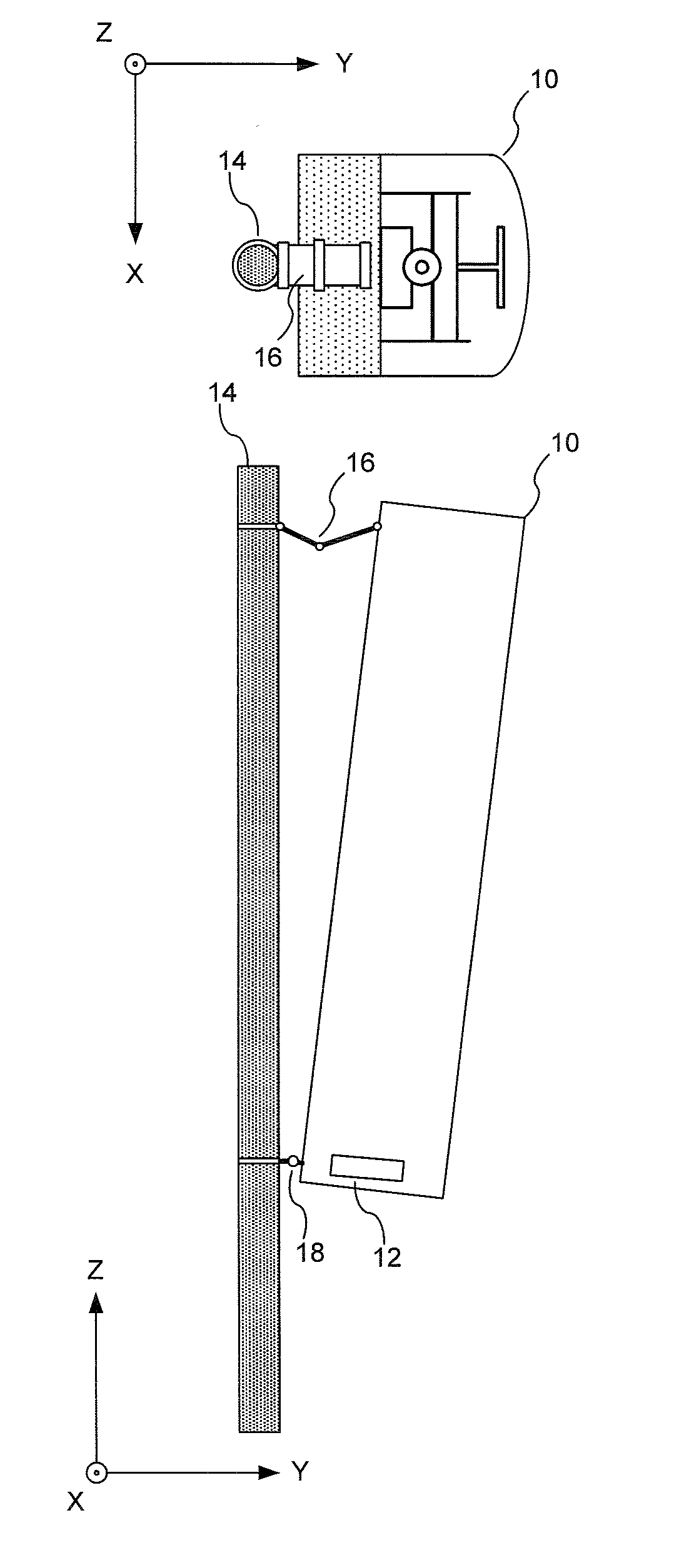 Compound two-way antenna with installation compensator