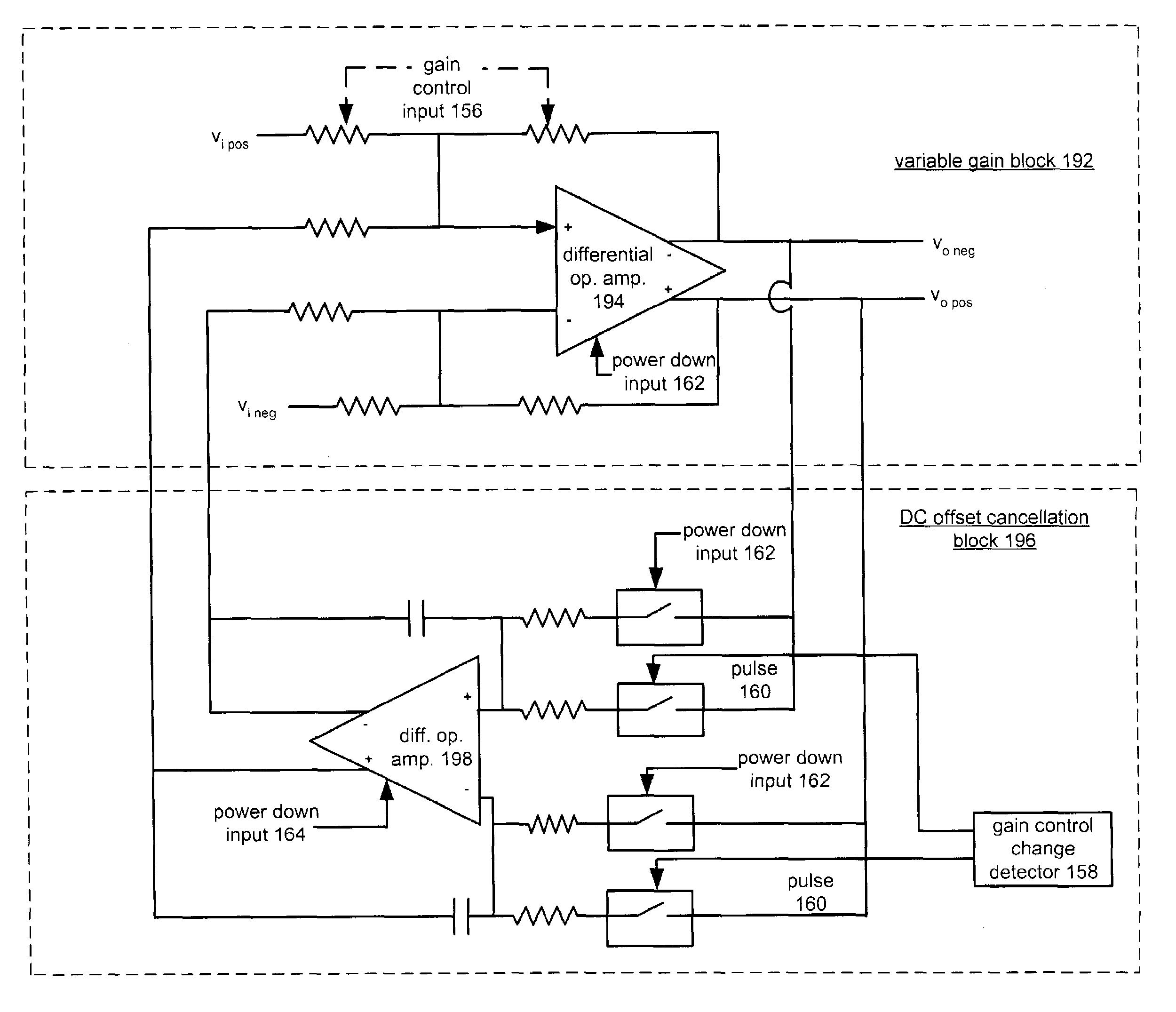 Fast settling variable gain amplifier with DC offset cancellation
