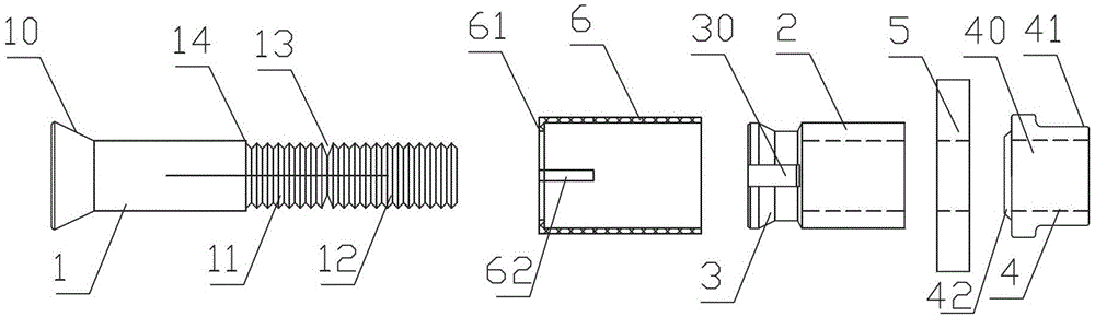 An anti-seismic and anti-loosening back rivet bolt and a connection structure for curtain wall panels