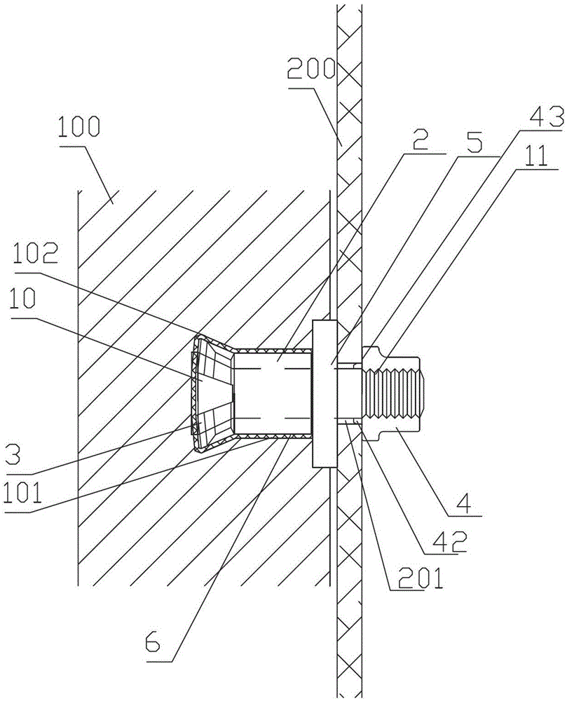 An anti-seismic and anti-loosening back rivet bolt and a connection structure for curtain wall panels
