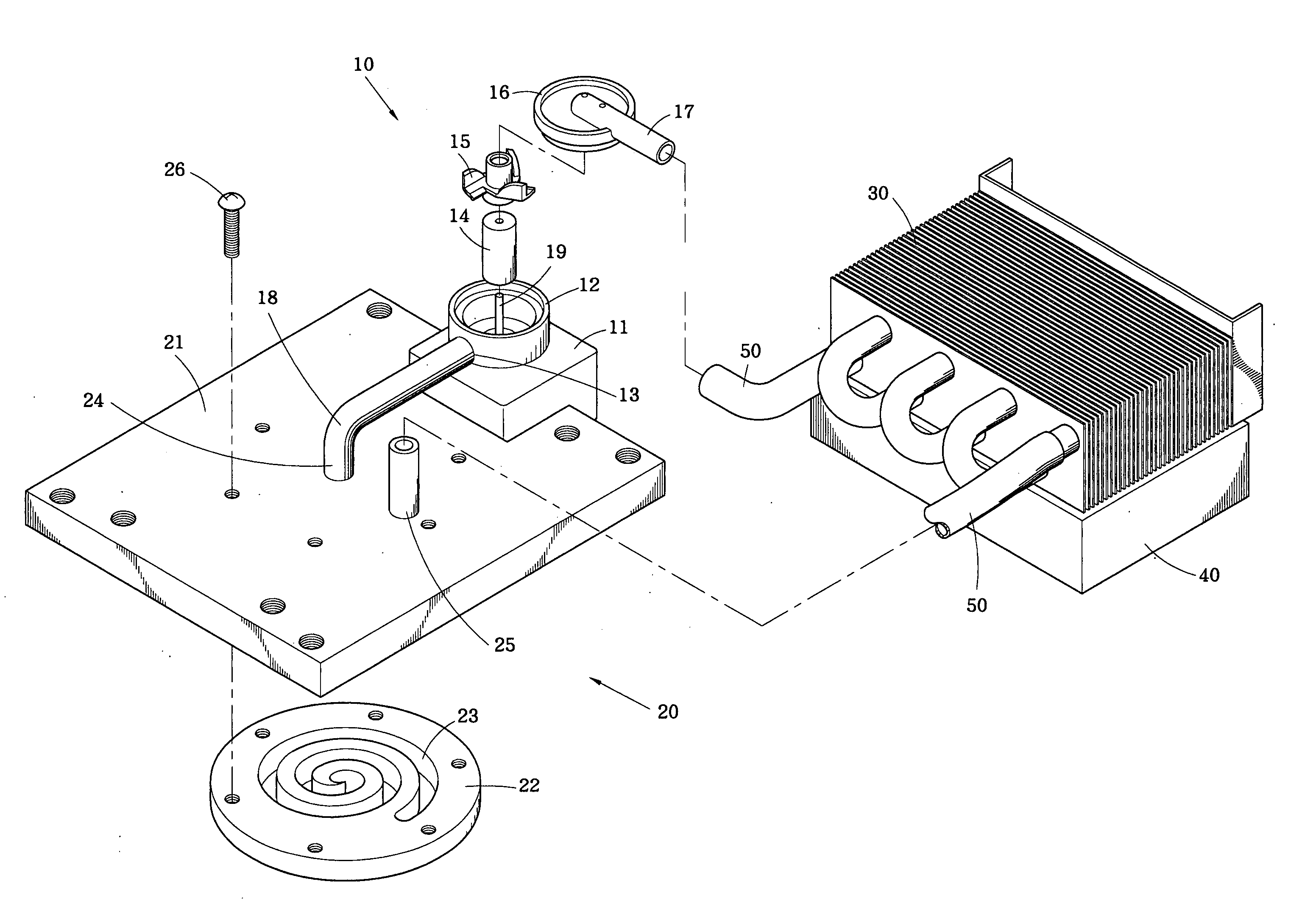 Coolant tray of liquid based cooling device