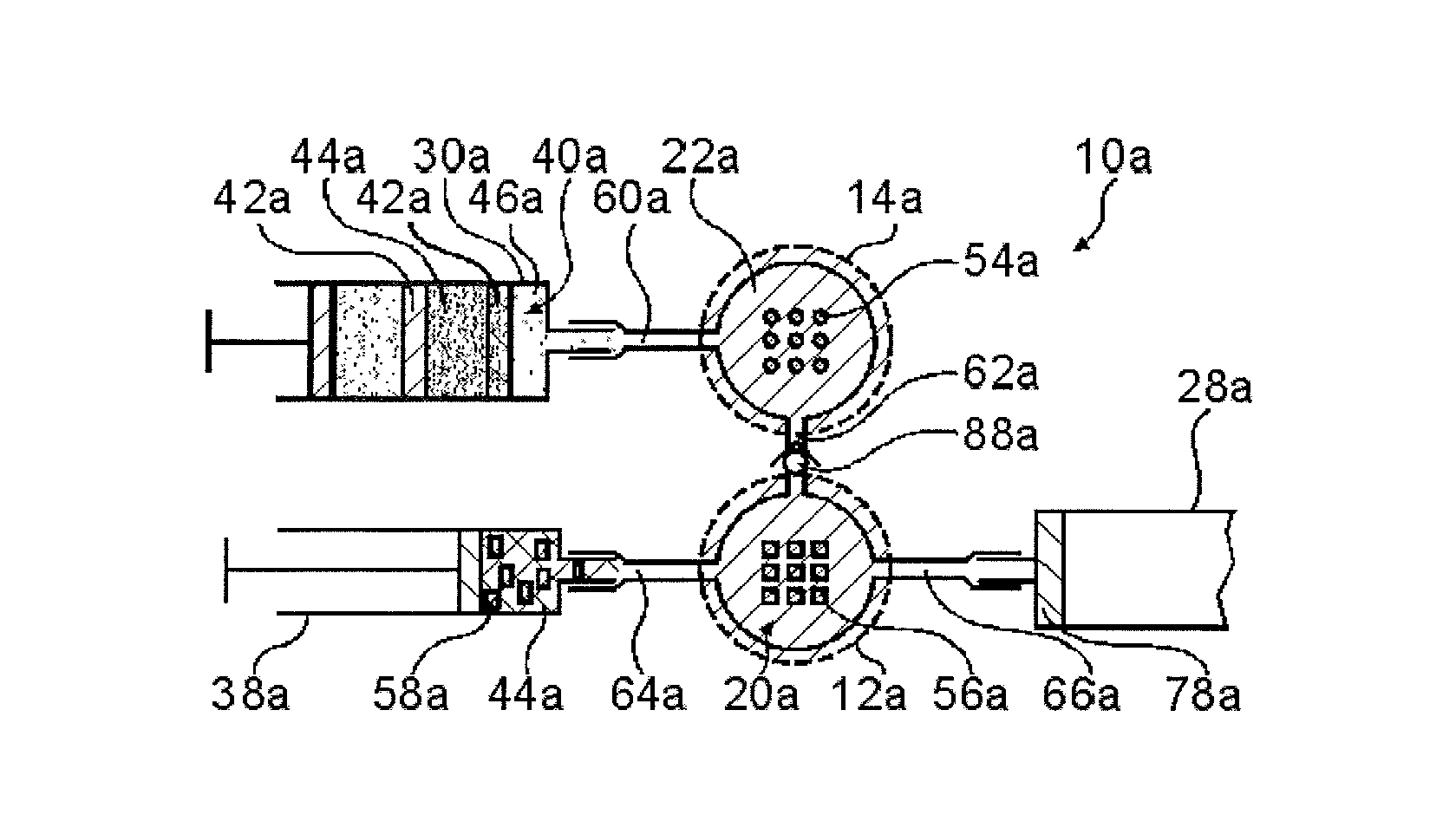 Device for performing a biochemical analysis, especially in outer space