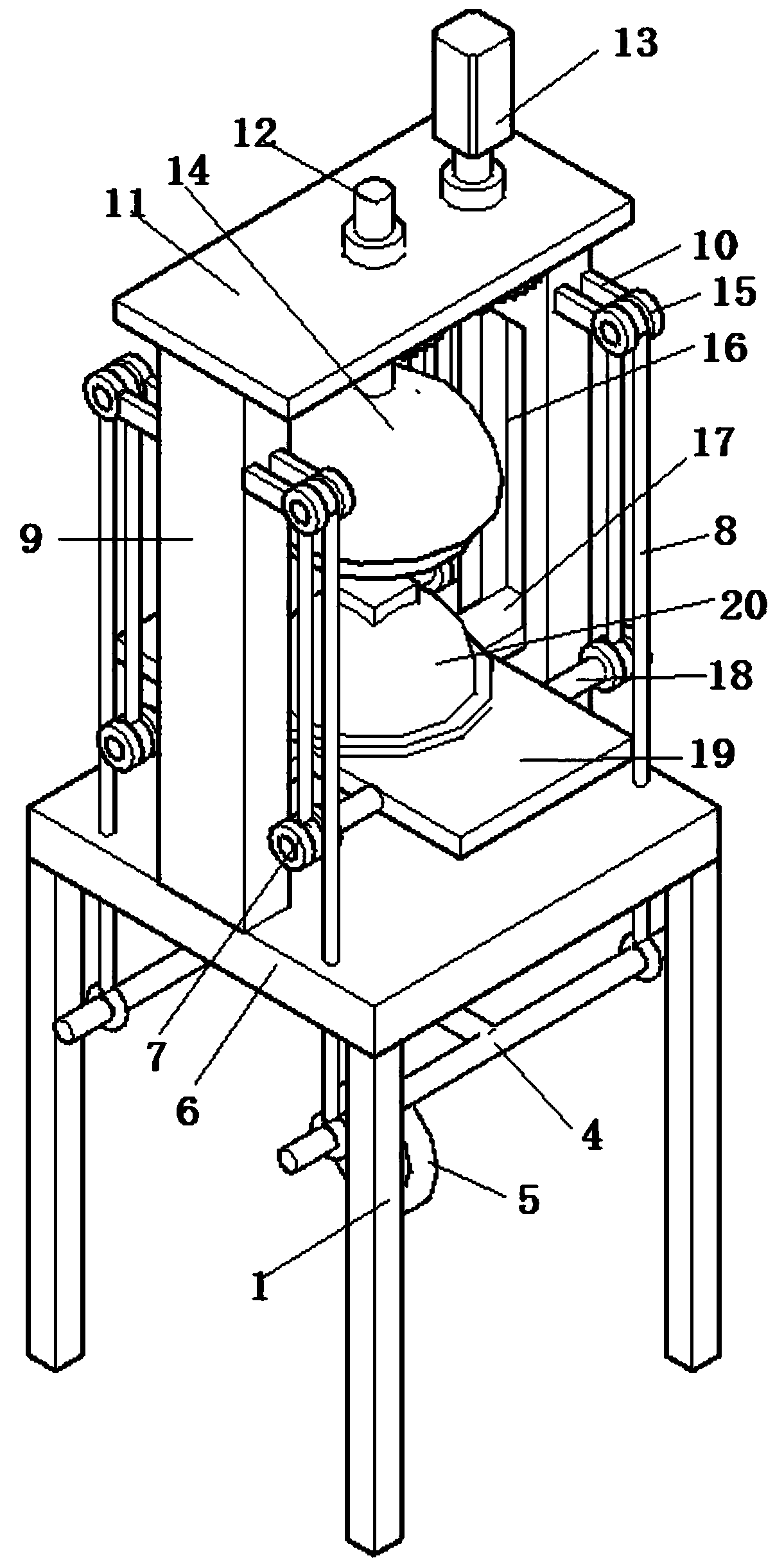 Corner cutting device for plastic bowl processing