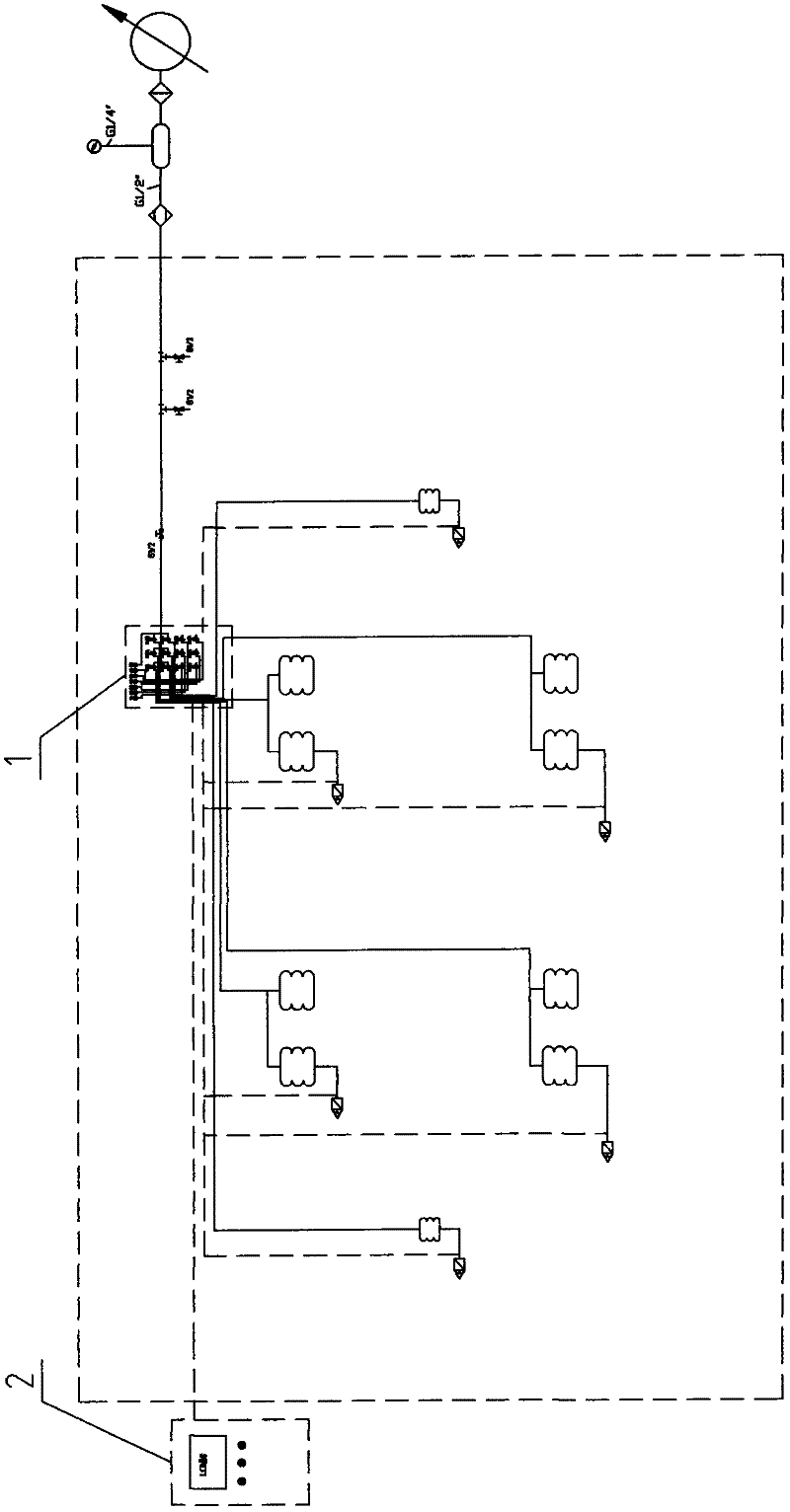 Air charging and discharging control device for air spring supporting system