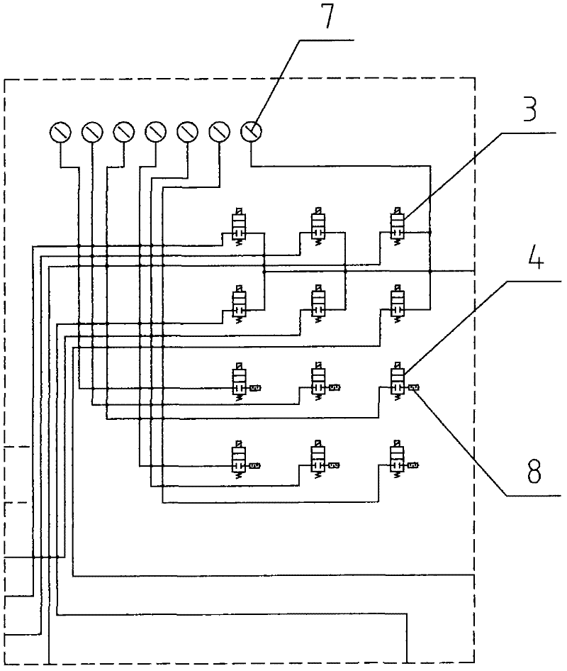 Air charging and discharging control device for air spring supporting system