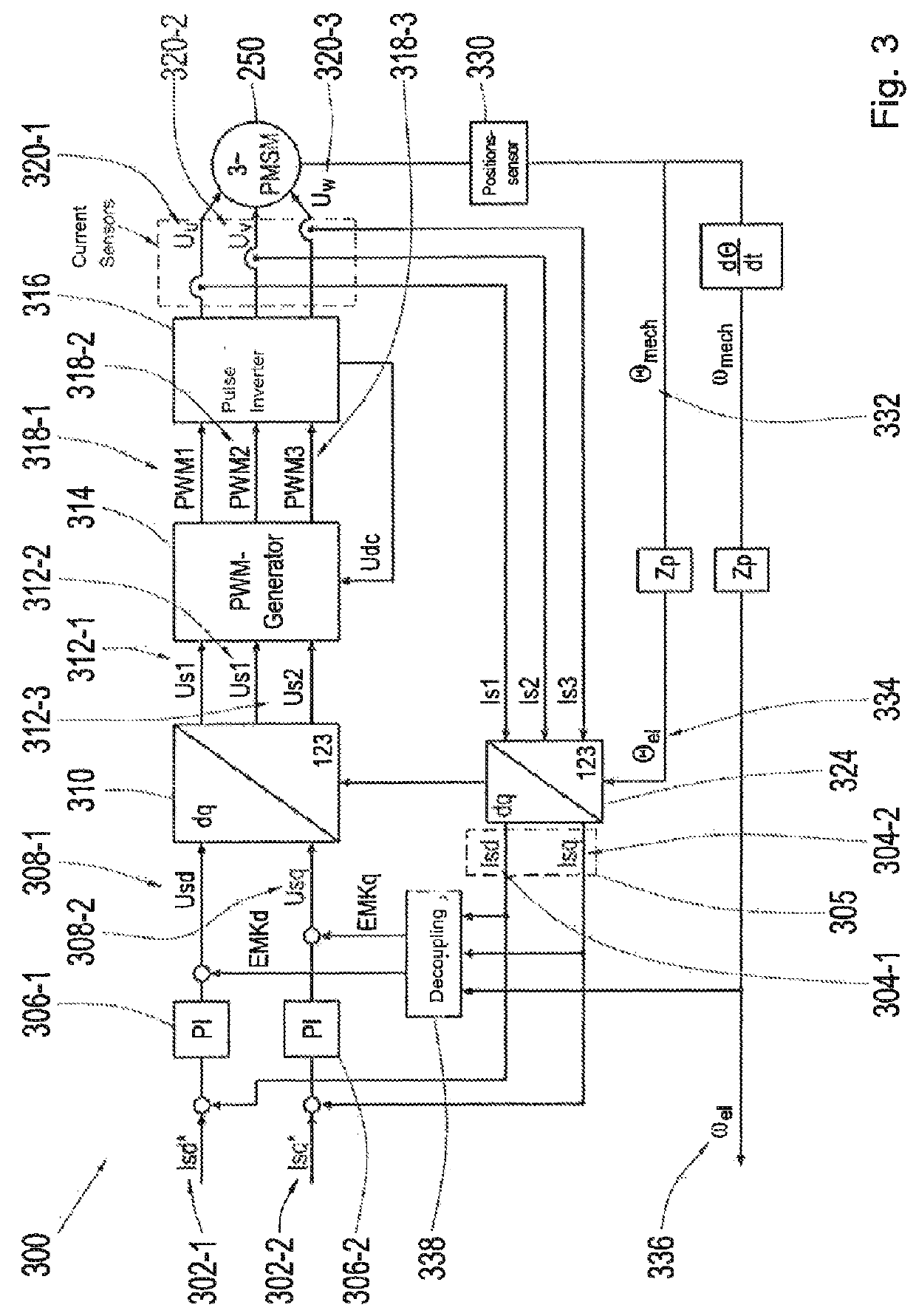 Processor, device, method and computer program to control an emergency operation of a multi-phase rotating field machine during interruption of a first phase current of a first phase of the rotating field machine