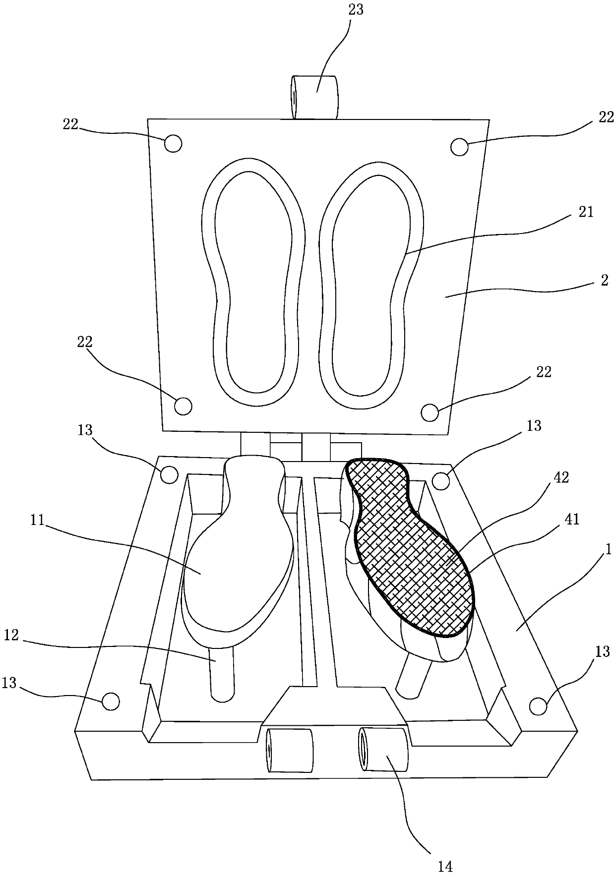 A kind of rubber sole injection mold and injection molding method