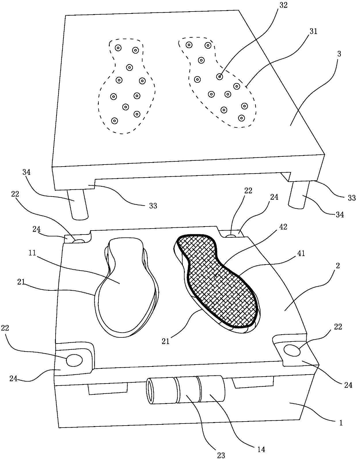 A kind of rubber sole injection mold and injection molding method