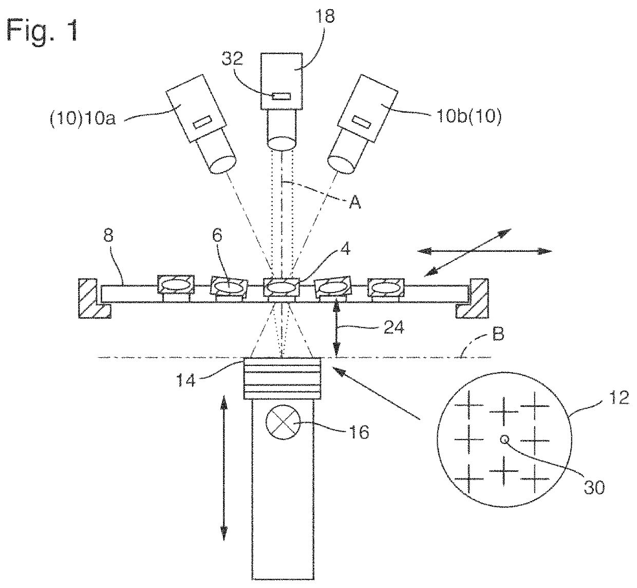 Apparatus for detecting a modulation transfer function and centering of an optical system