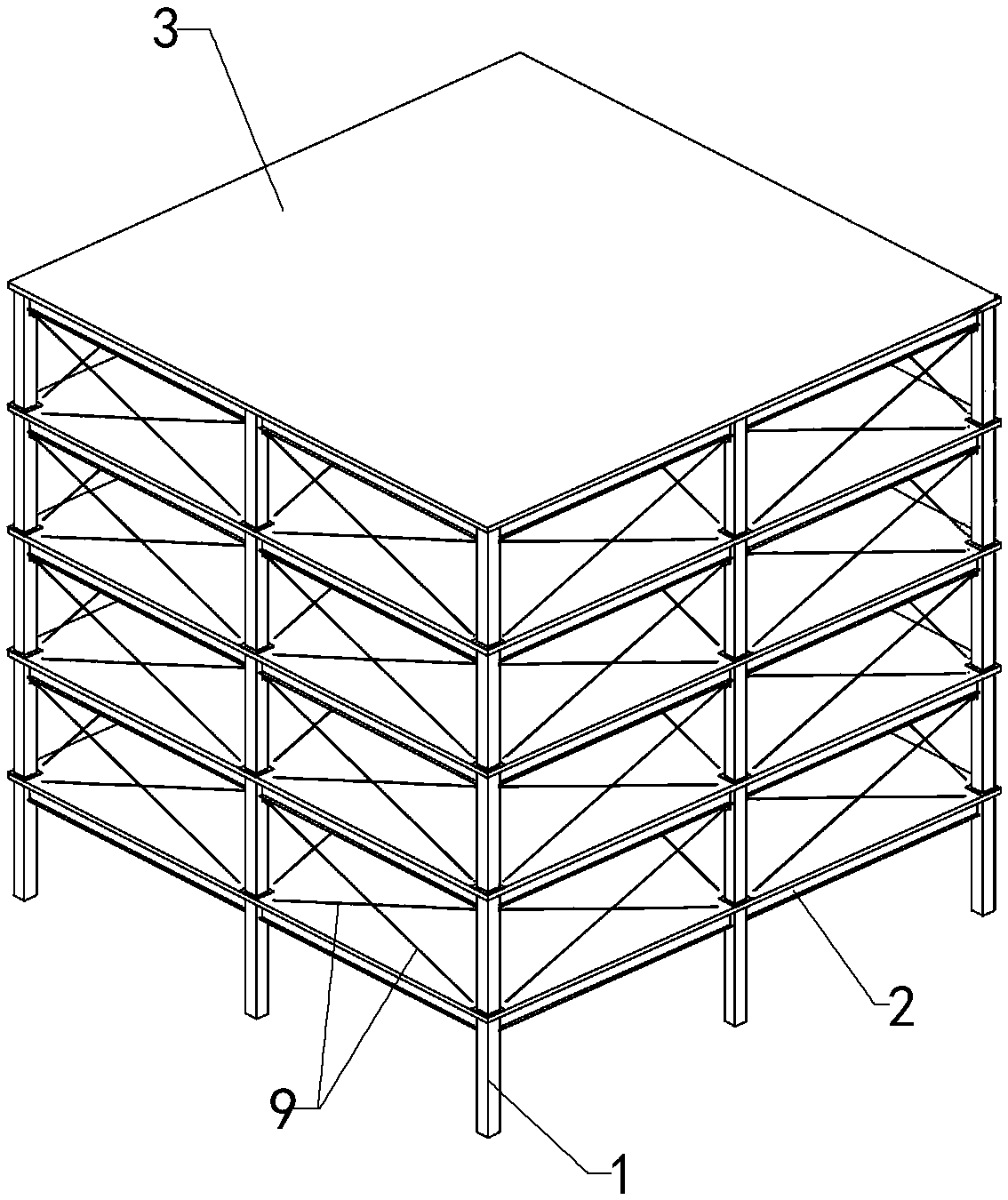 Prestressed support friction damping assembled steel structure system and design method thereof