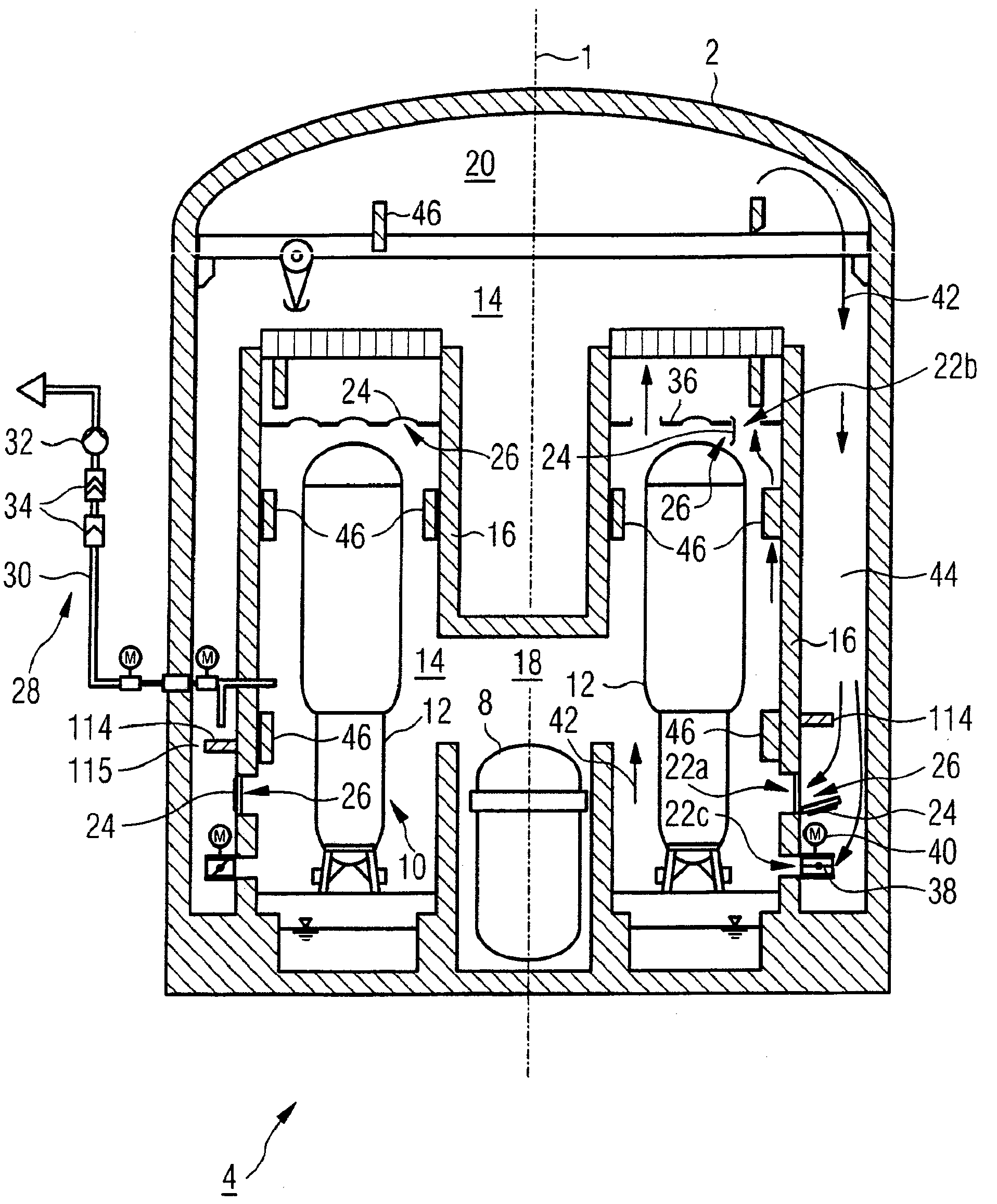 Nuclear engineering plant and closure apparatus for its containment