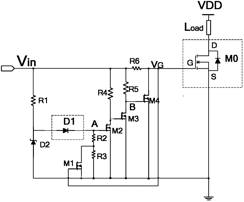 Composite VDMOS device possessing temperature sampling and over-temperature protection function