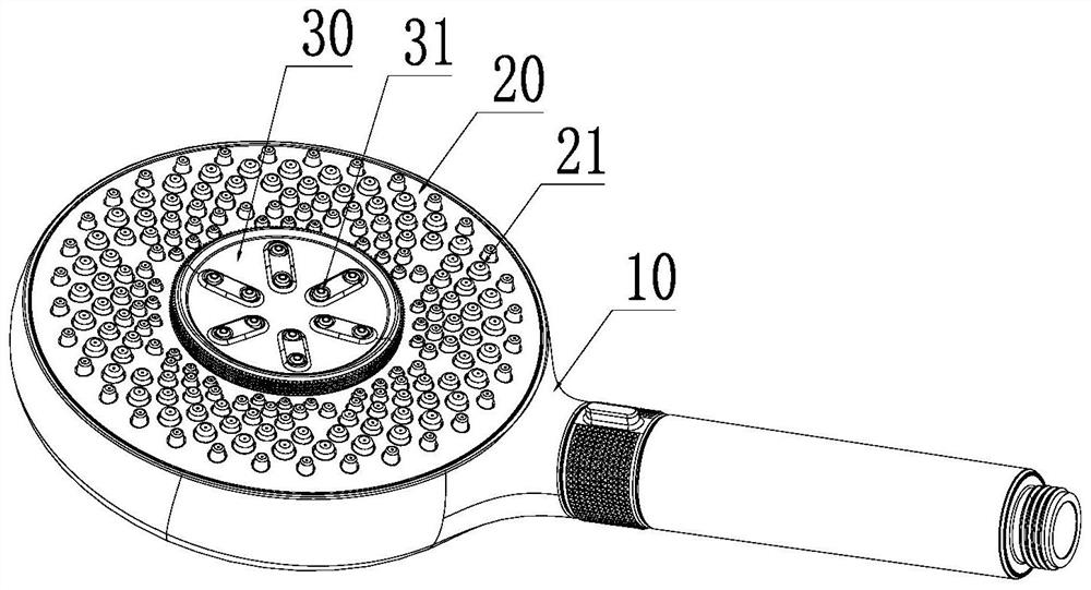 Shower head with rotary water outlet surface cover