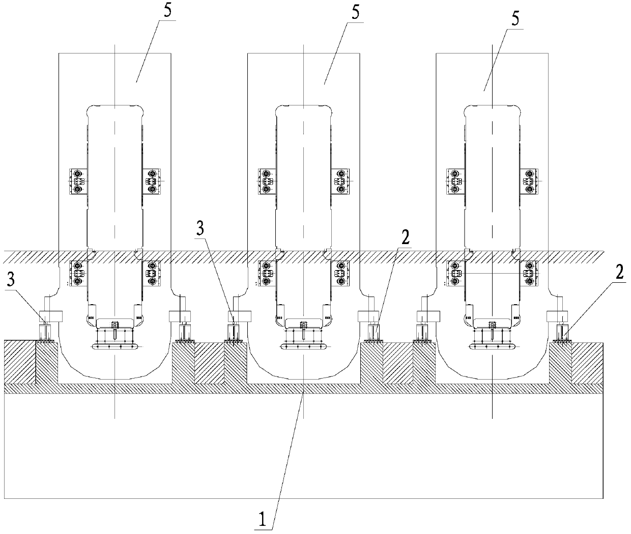 Online mounting method for mills on existing rolling lines