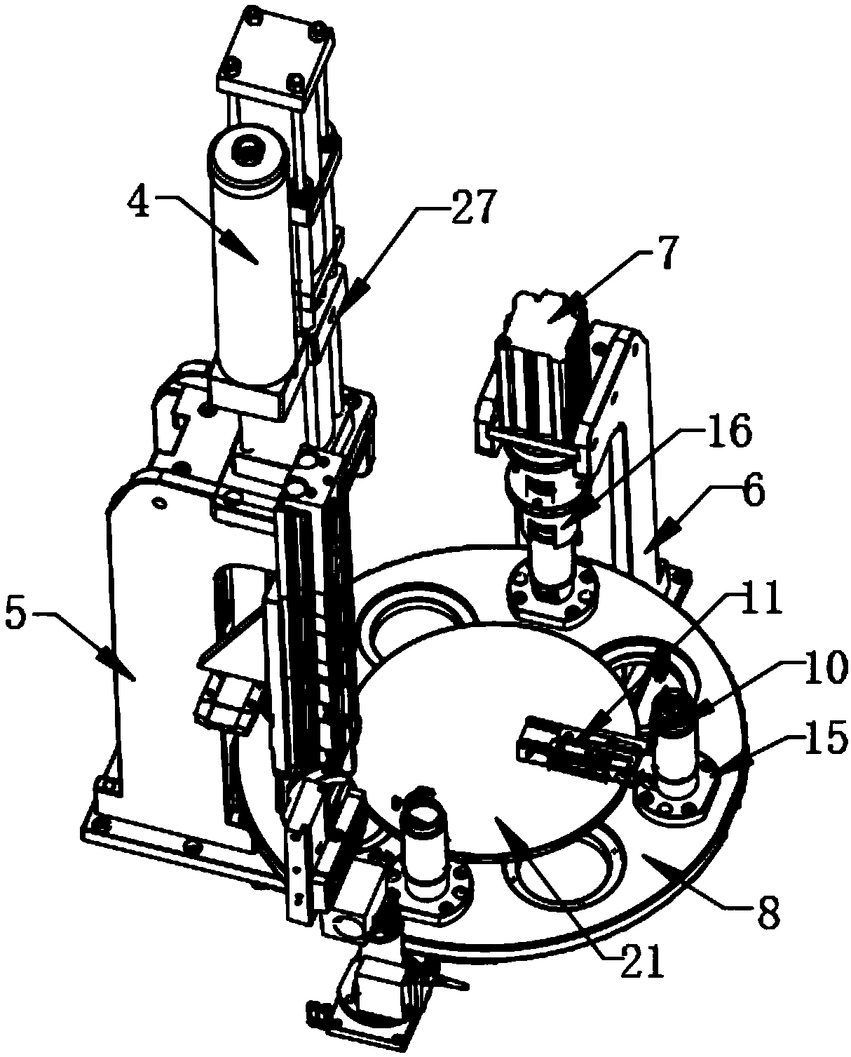 Press mounting equipment for pump core assembling
