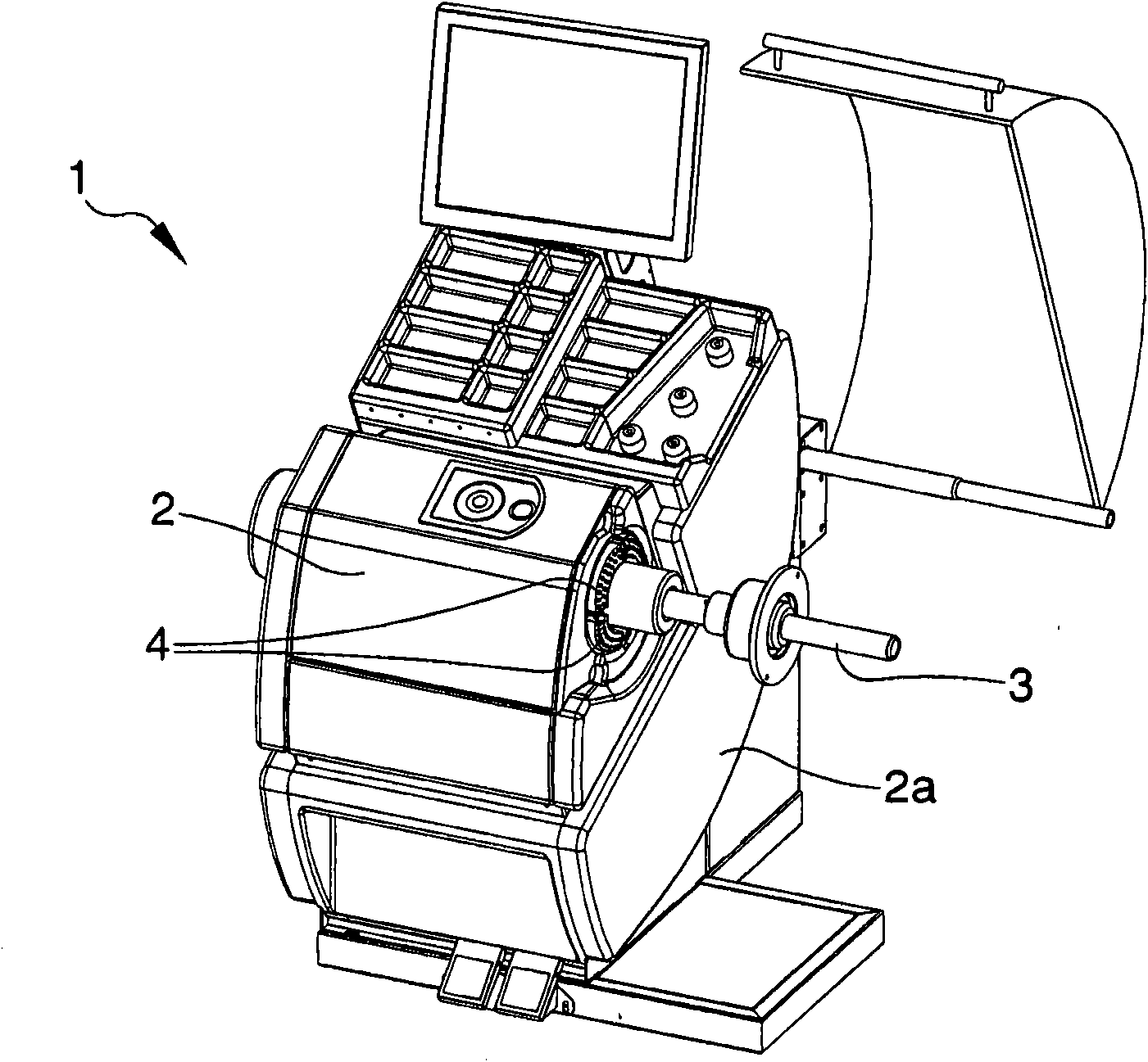 Balancing machine for balancing vehicle wheels