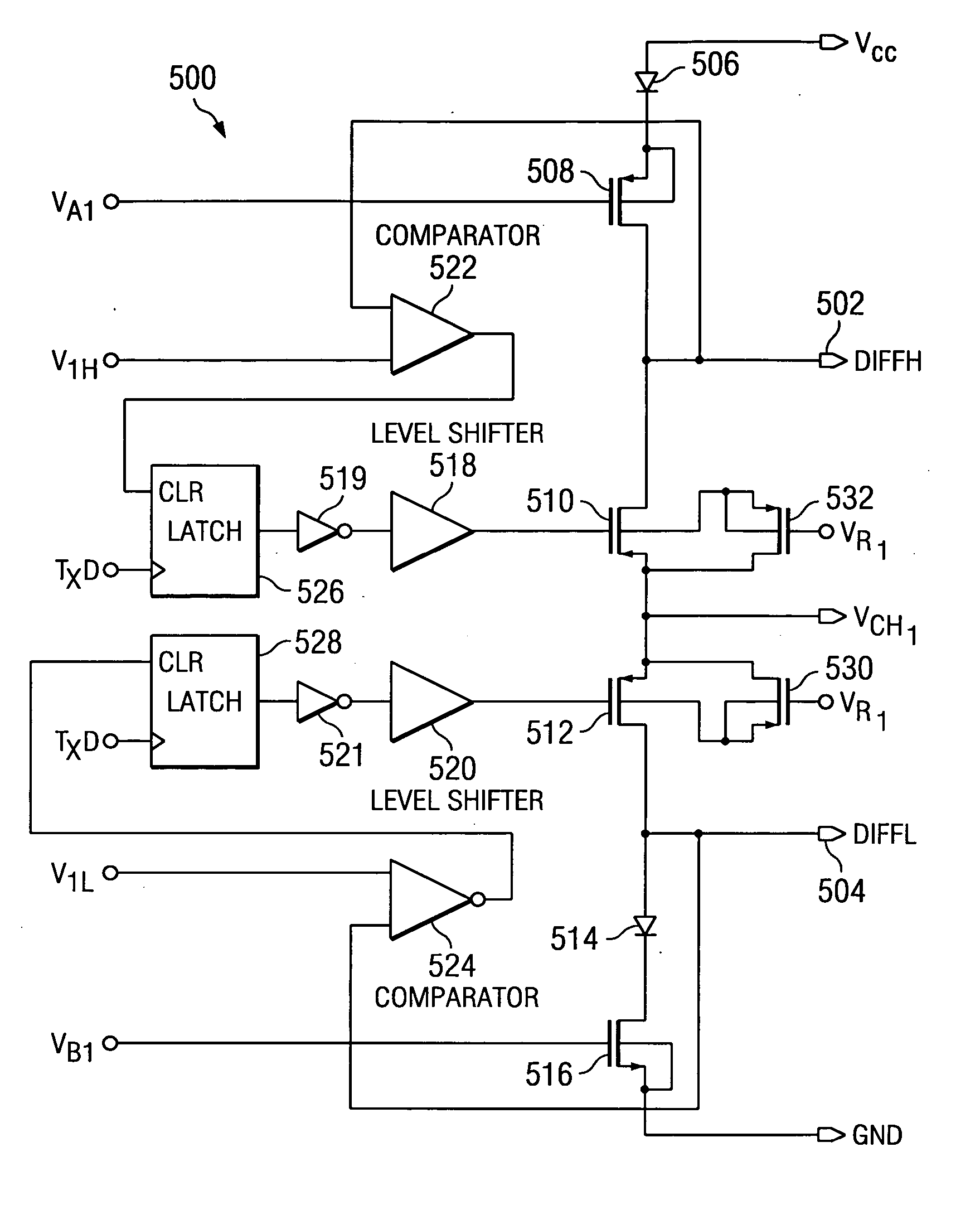 Common mode stabilization circuit for differential bus networks