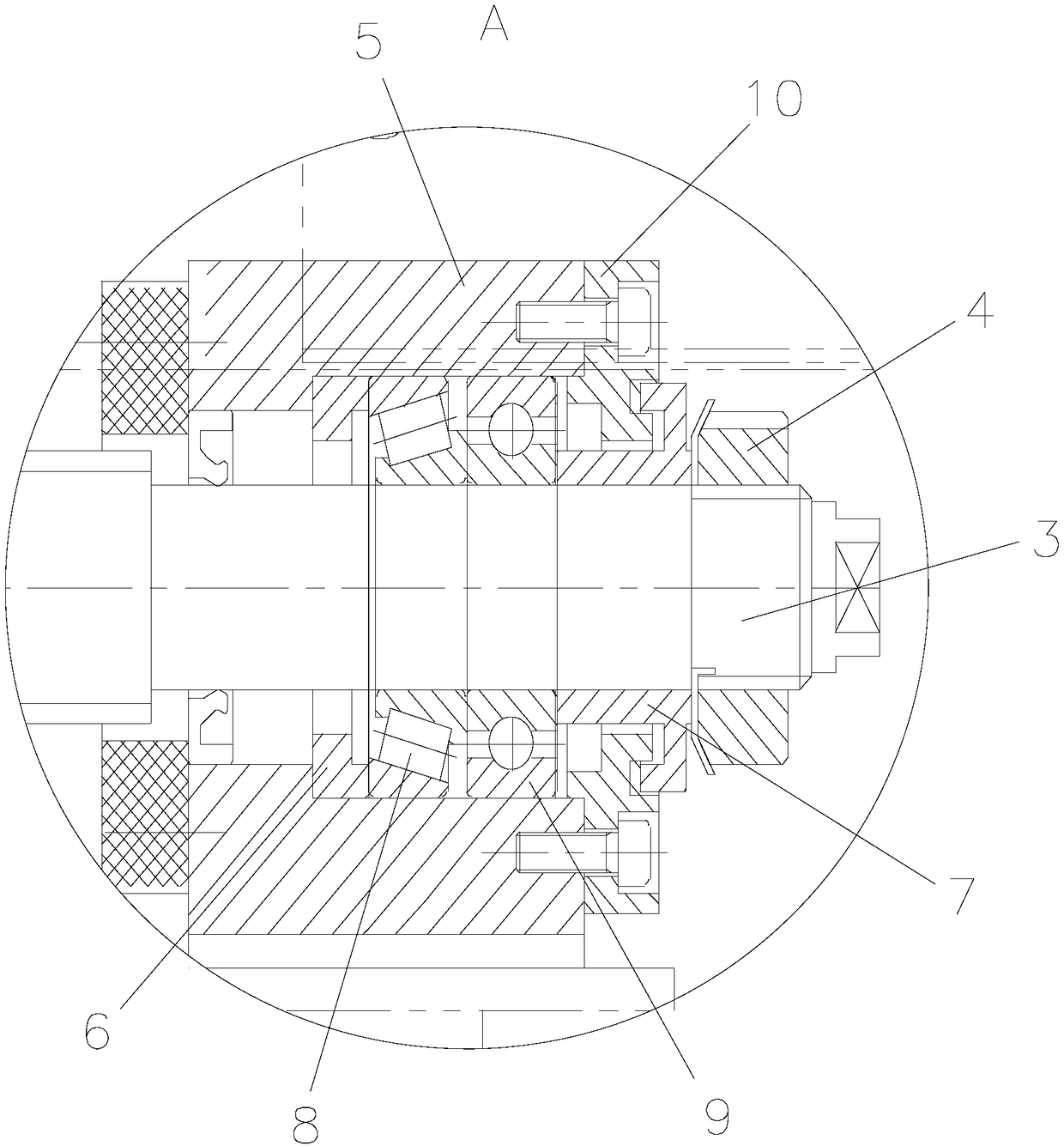 Pre-stretching structure and method of ball screw pair of CNC machine tools