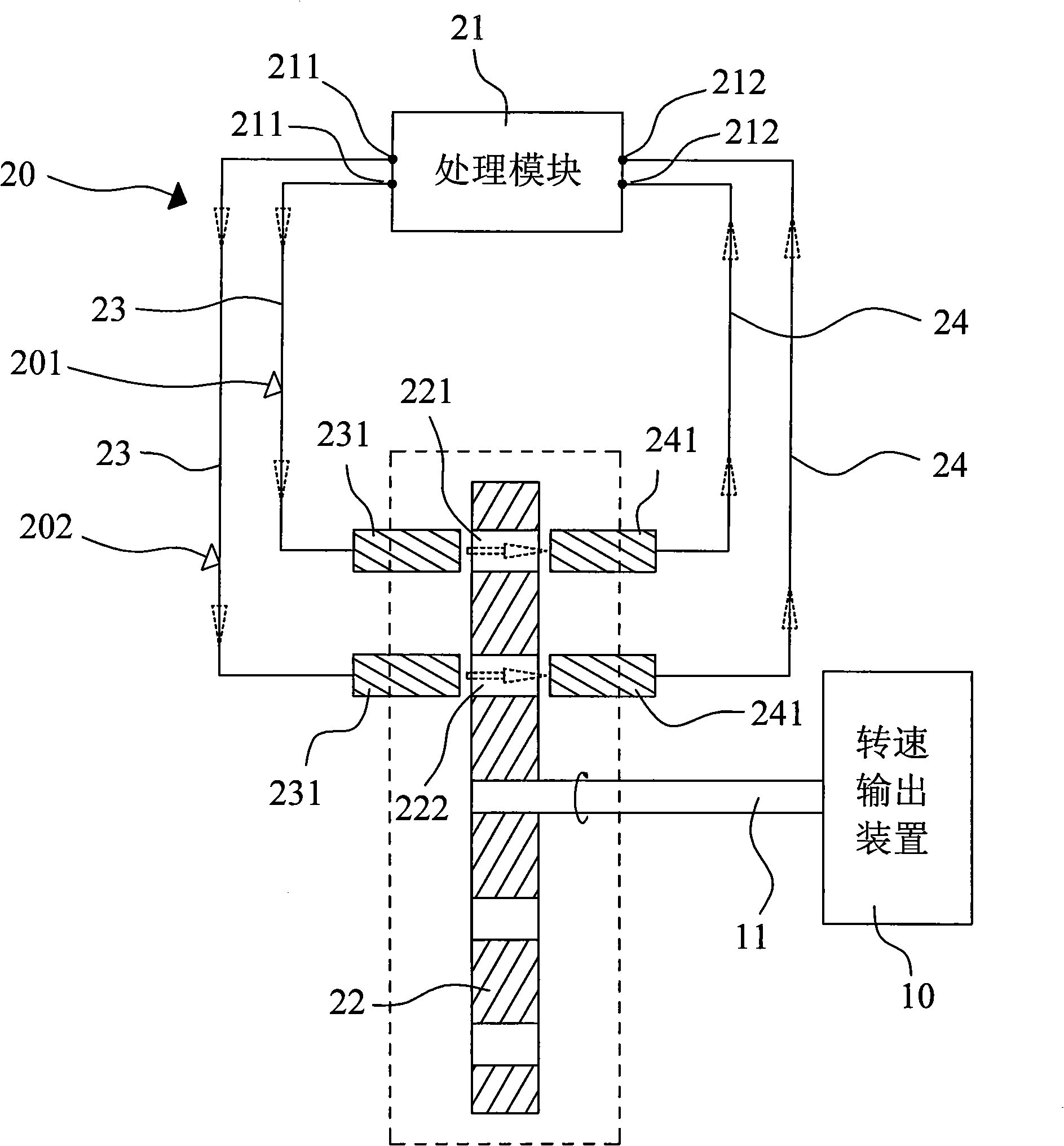 Passive rotating speed counting device and counting method thereof