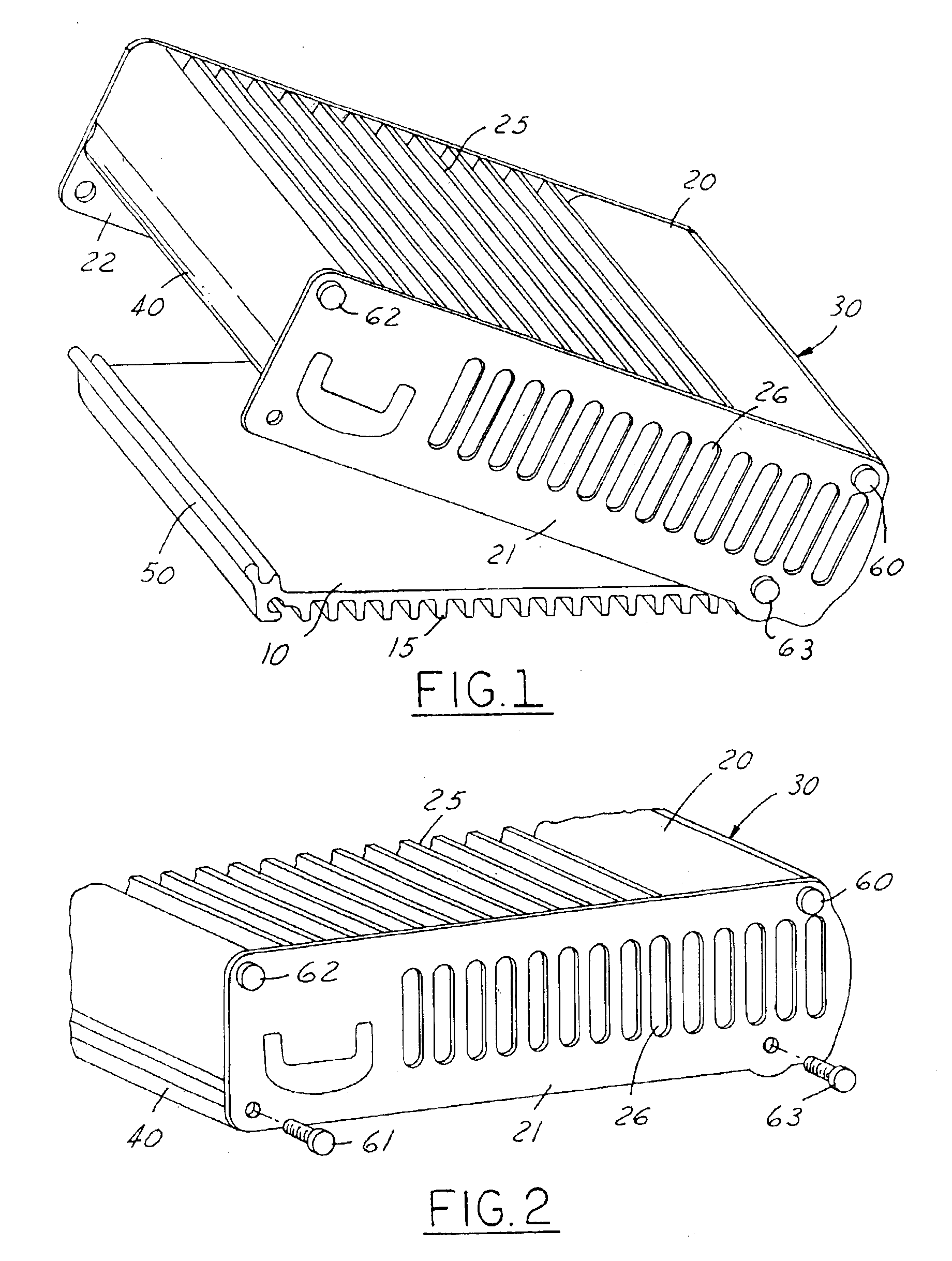Two piece heat sink and device package