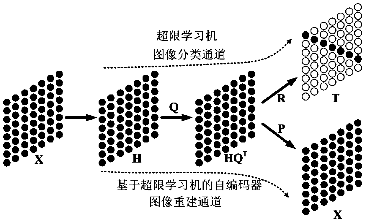 Image classification and reconstruction method based on extreme implicit feature learning model